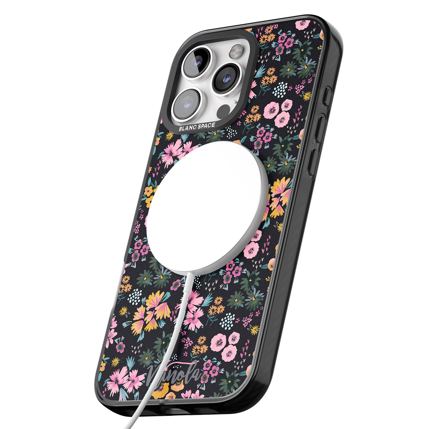 iPhone 16 Pro Max Little Flowers Black Impact Phone Case