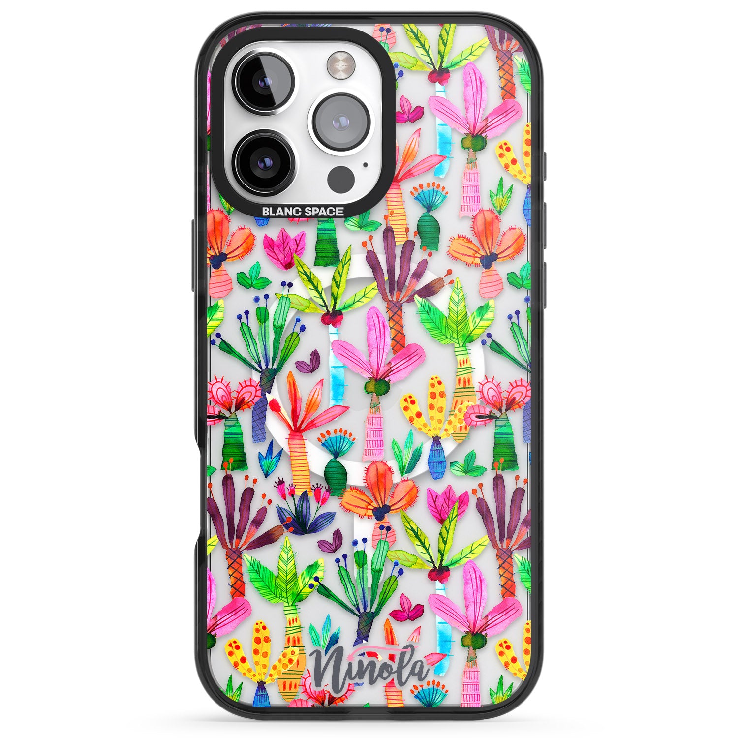 iPhone 16 Pro Max Palms Garden Black Impact Phone Case