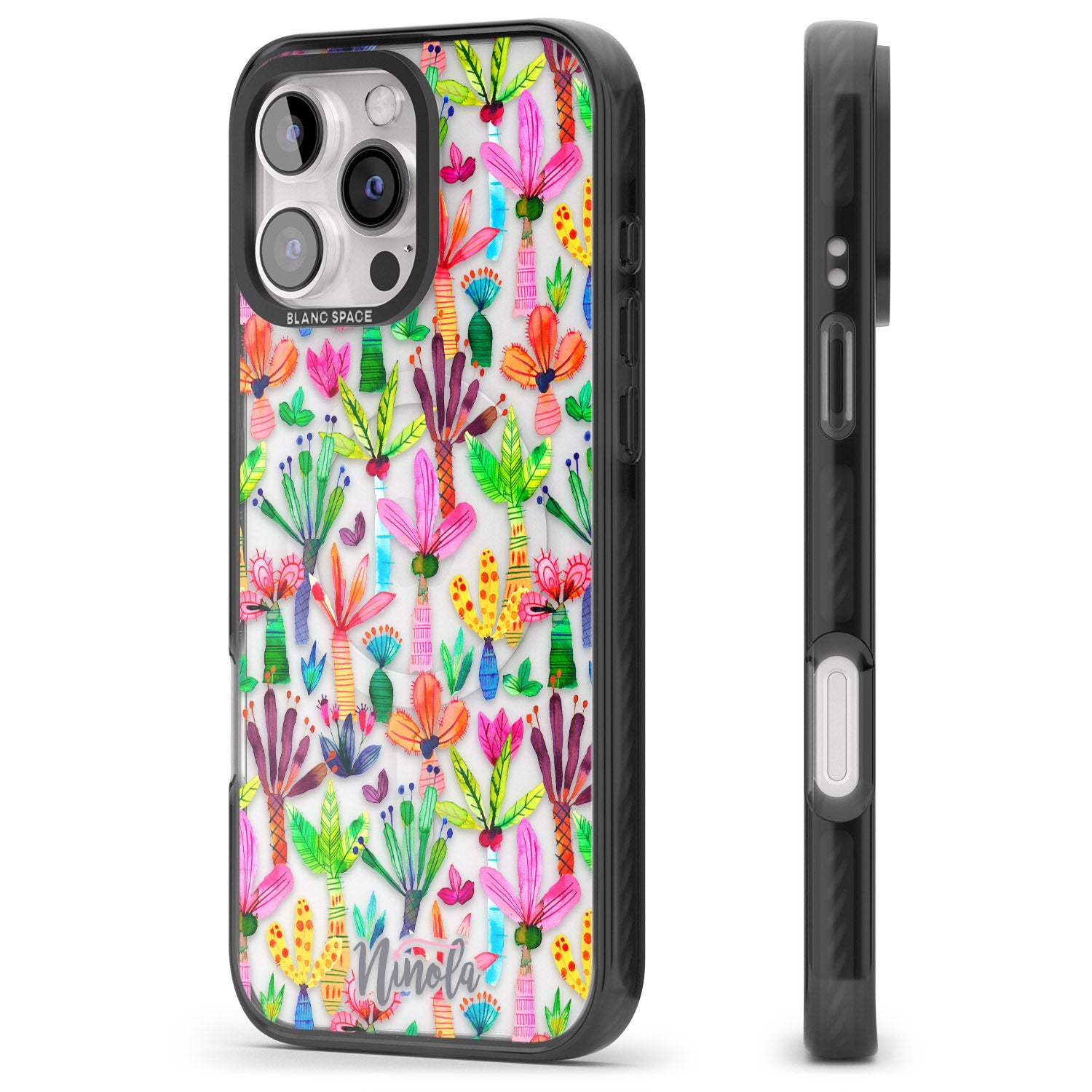 iPhone 16 Pro Max Palms Garden Black Impact Phone Case