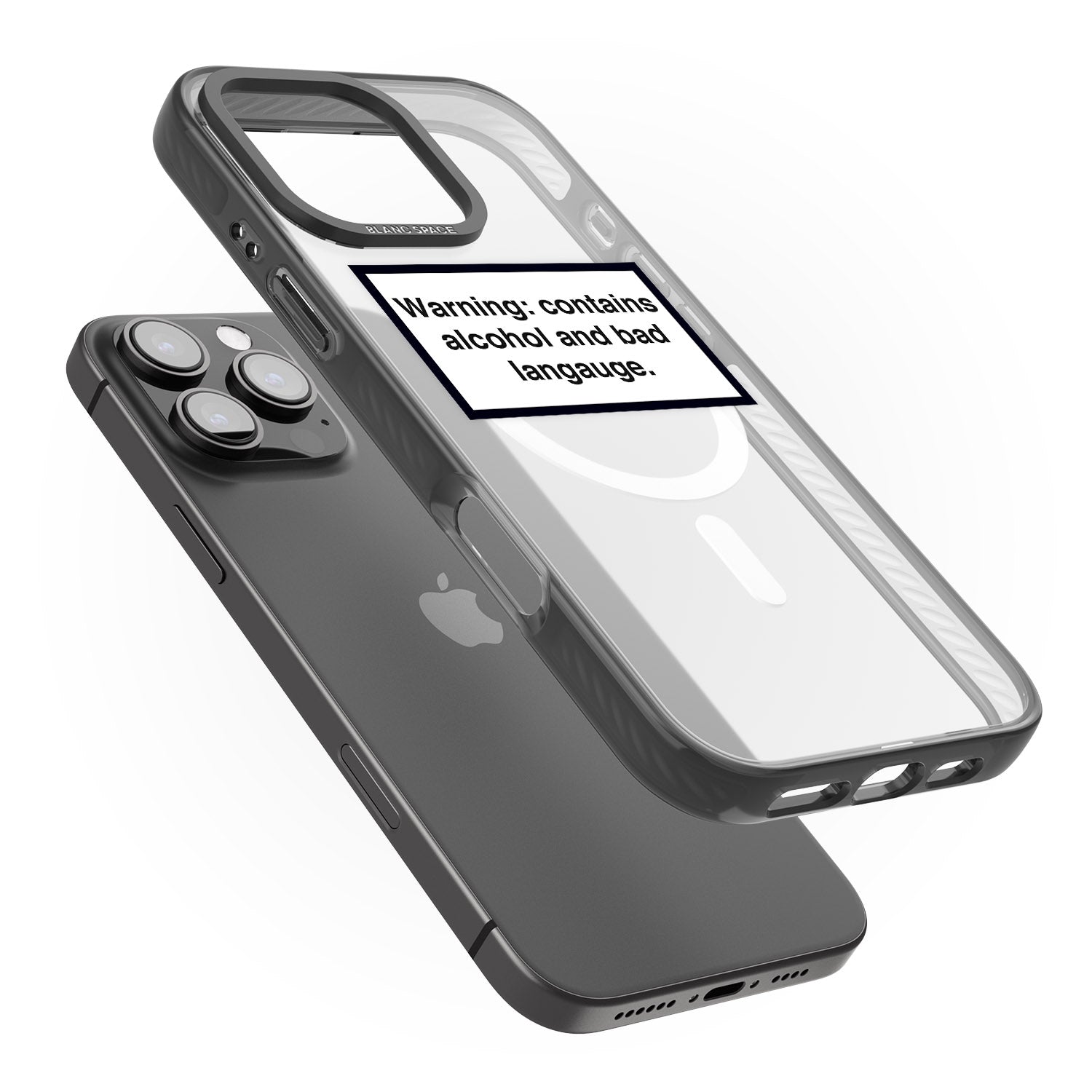 iPhone 16 Pro Max Warning: Contains Alcohol & Bad Language Black Impact Phone Case