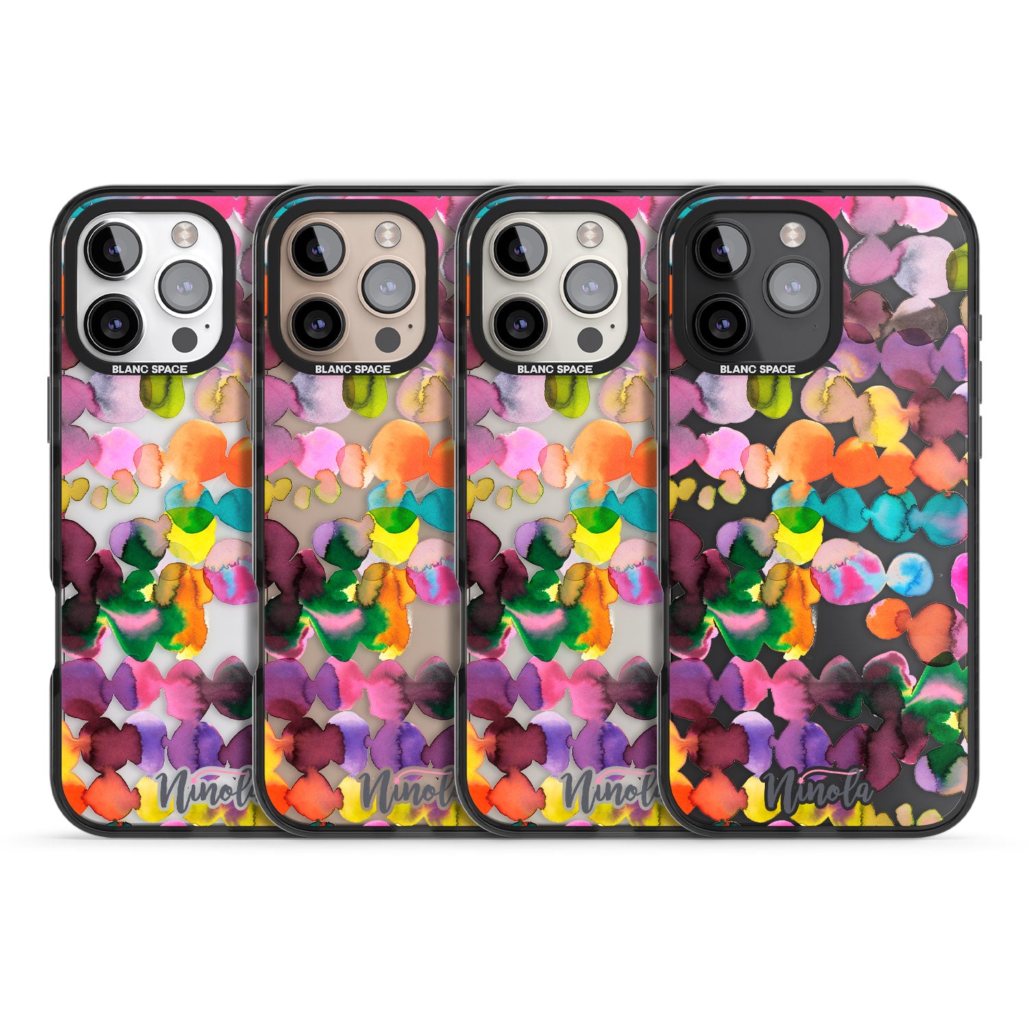 iPhone 16 Pro Max Ink Bleeding Dots Black Impact Phone Case