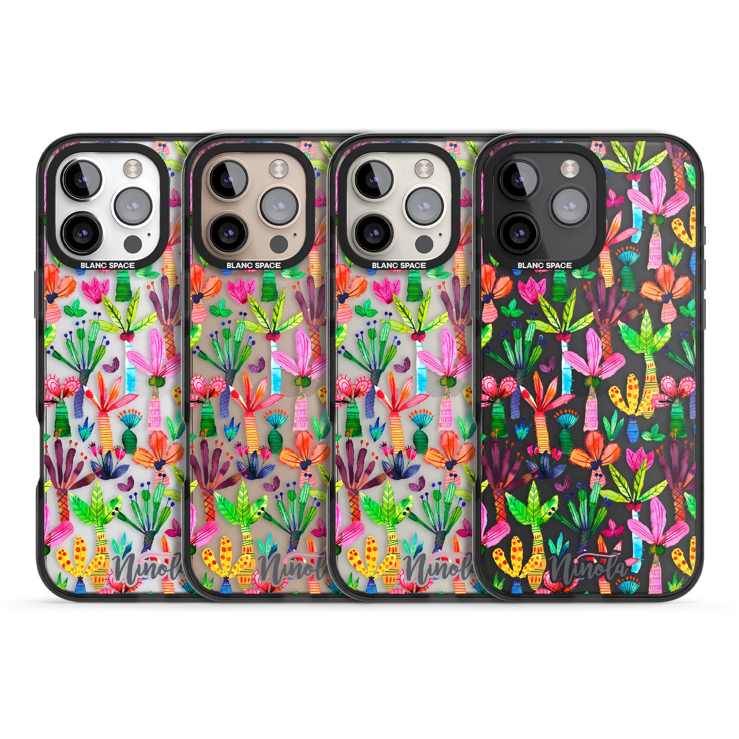 iPhone 16 Pro Max Palms Garden Black Impact Phone Case