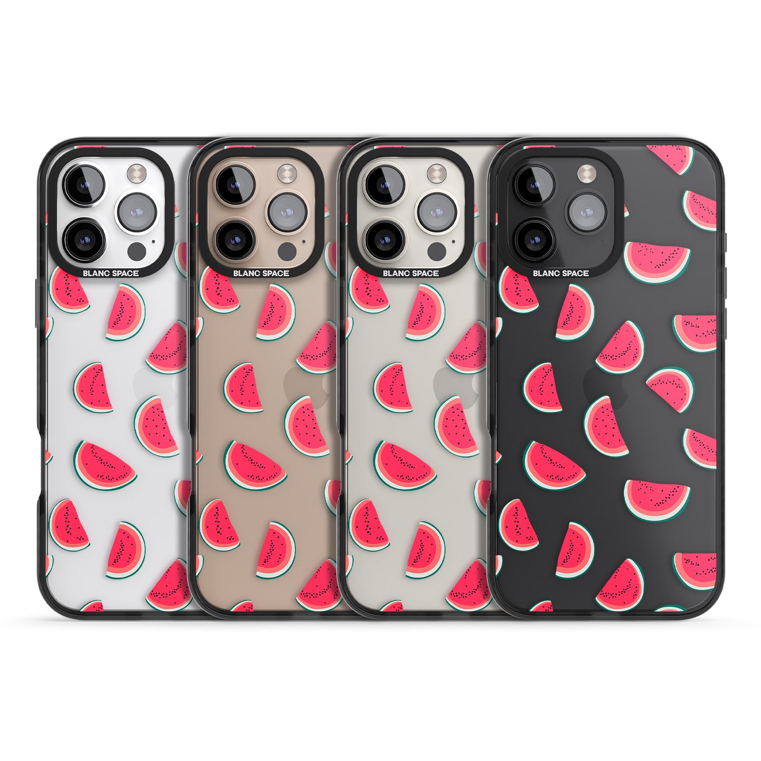 iPhone 16 Pro Max Watermelon Slices - Clear Black Impact Phone Case