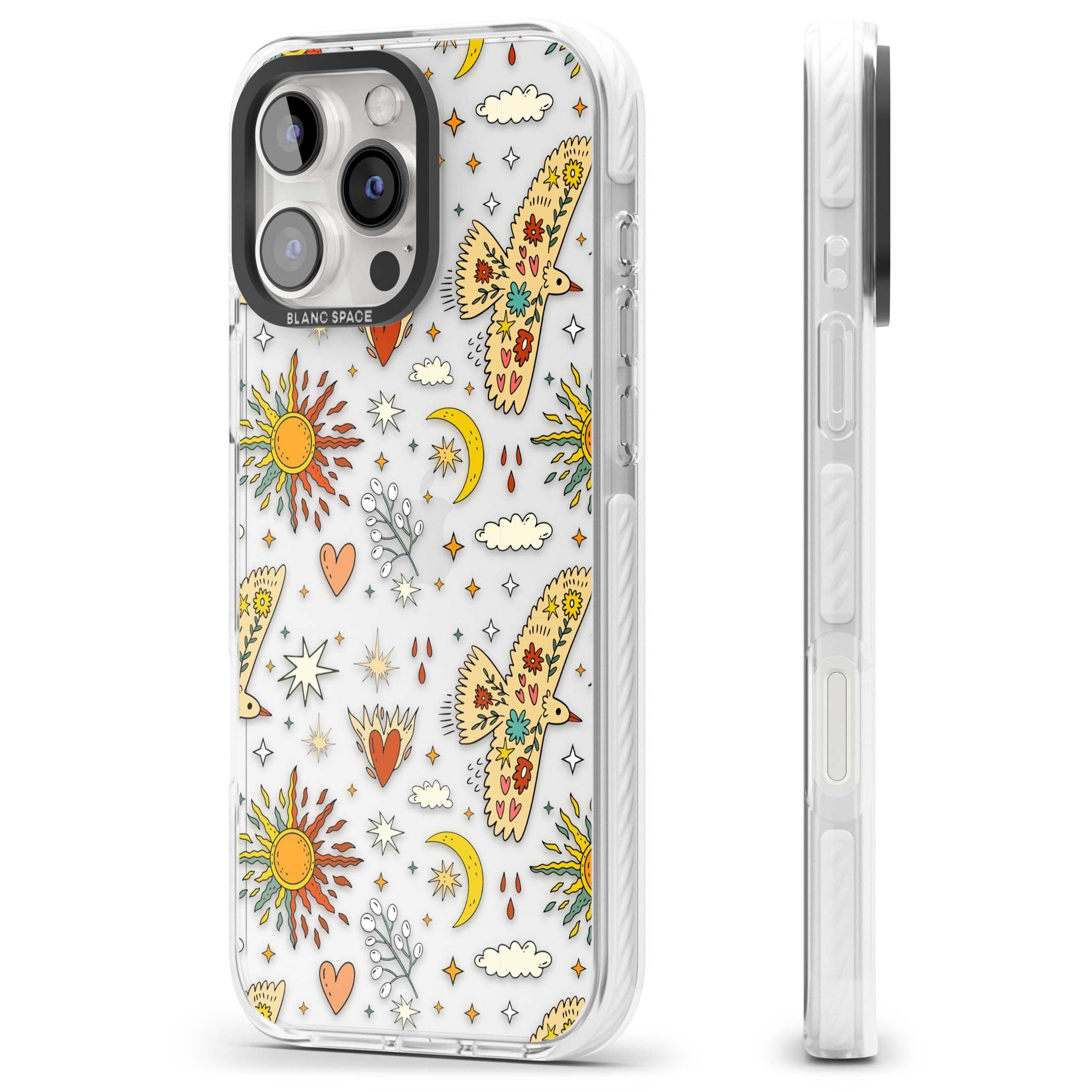 Elevate Your Phone'S Style With This Boho Celestial Sun & Eye Phone Case, Featuring A Mystical Blend Of Suns, All-Seeing Eyes, Butterflies, Stars, And
