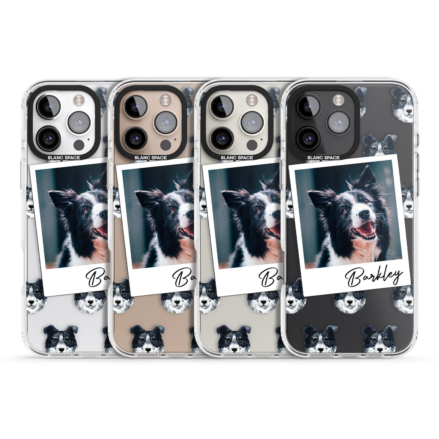 iPhone 16 Pro Max Personalised Border Collie - Dog Photo Black Impact Phone Case