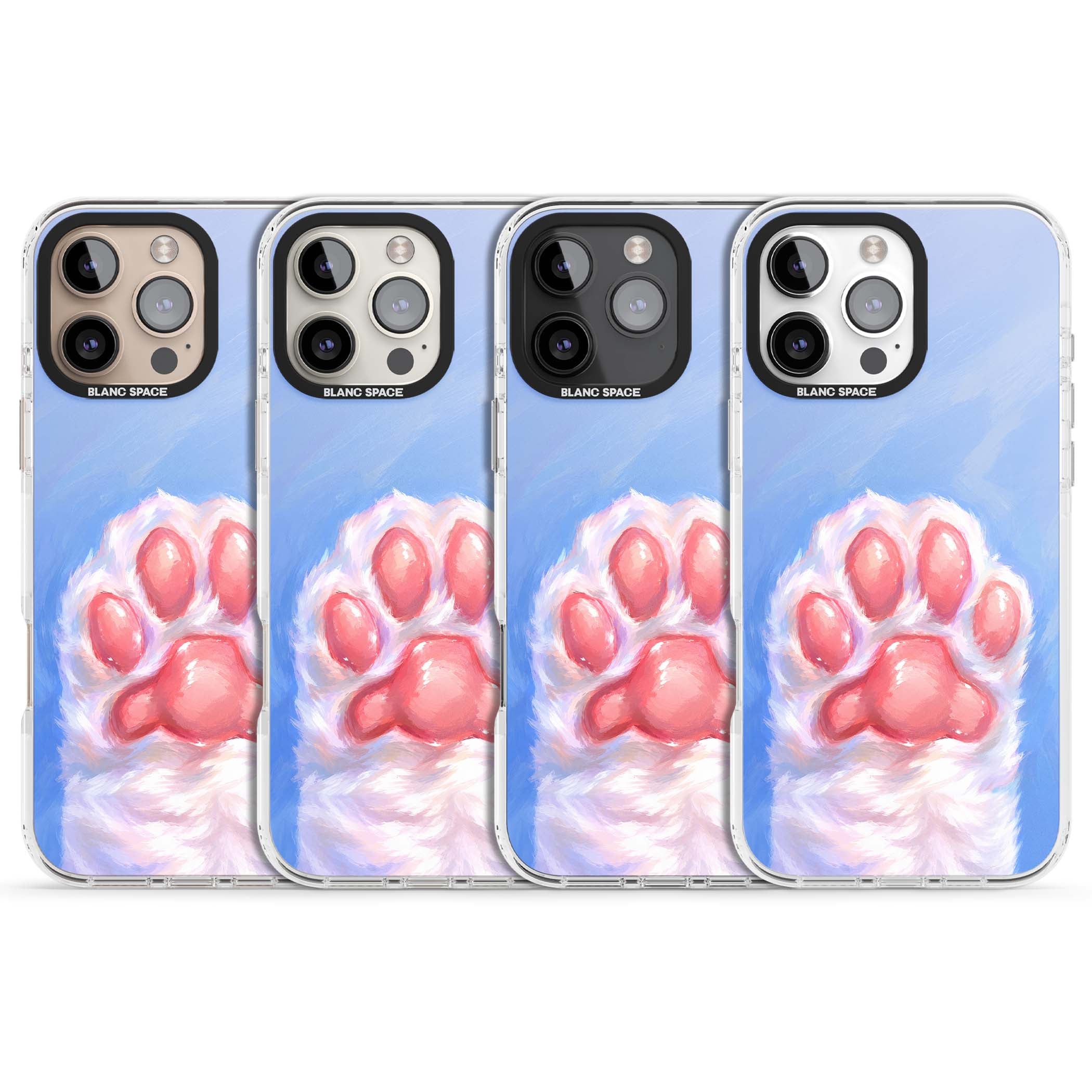 Soft White Paw cute iPhone case | Clear Impact case for iPhone 16 Pro, iPhone 16 Pro Max
