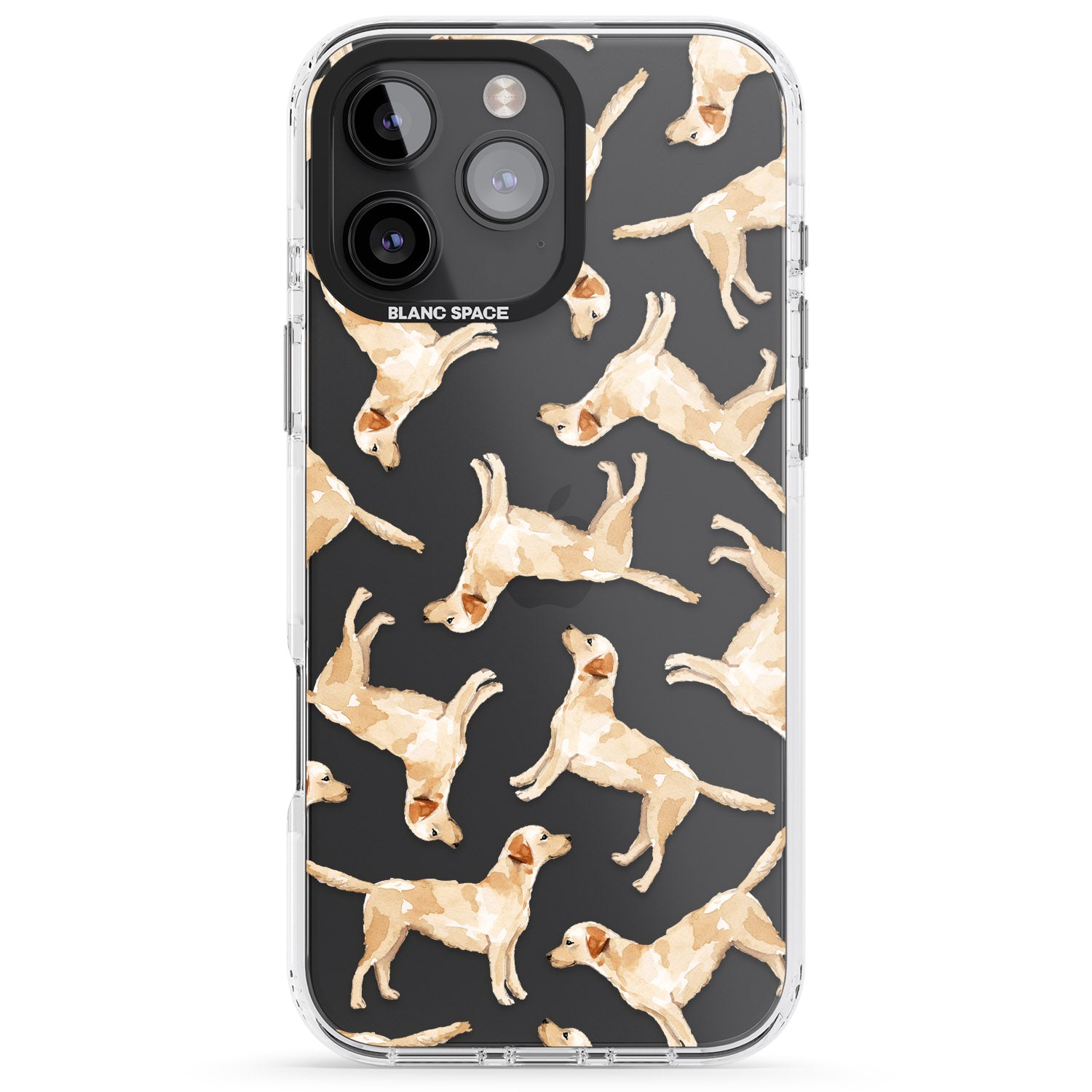 iPhone 16 Pro Max Yellow Labrador Watercolour Dog Pattern Black Impact Phone Case