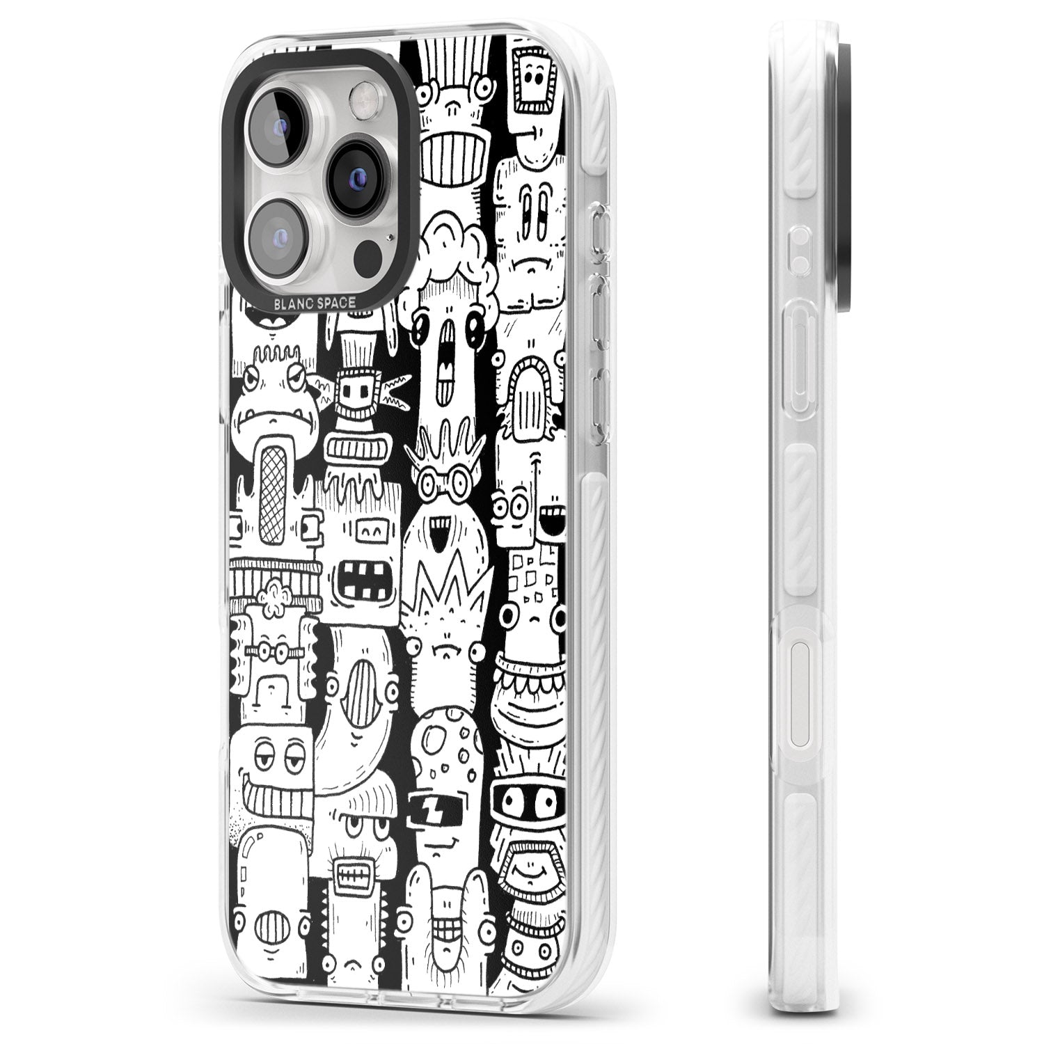 iPhone 16 Pro Max Monochrome Heads Black Impact Phone Case