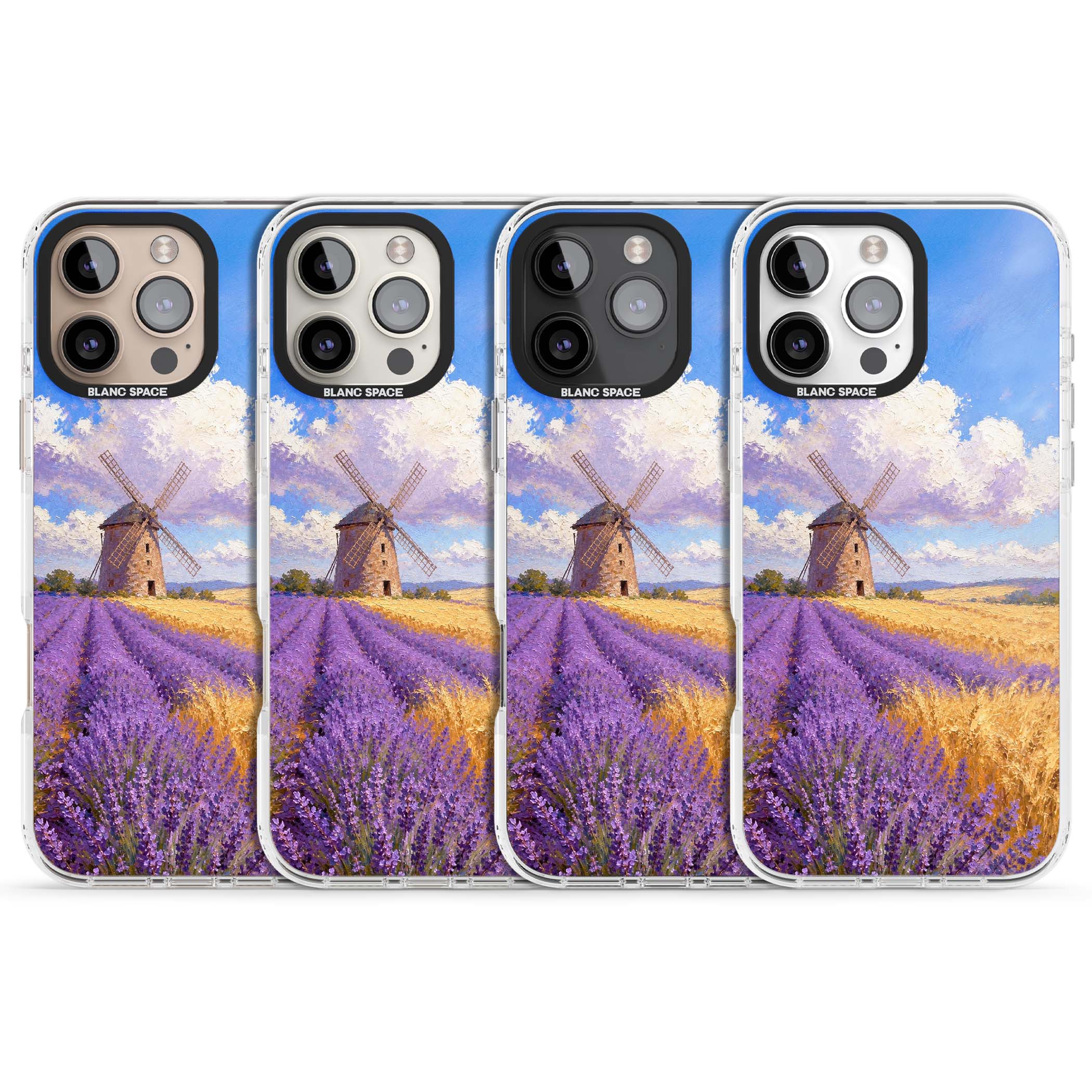 Lavender Mill cottagecore iPhone case featuring a French windmill, lavender field and golden wheat oil painting | Impact Magsafe case for iPhone 16 Pro, iPhone 16 Pro Max