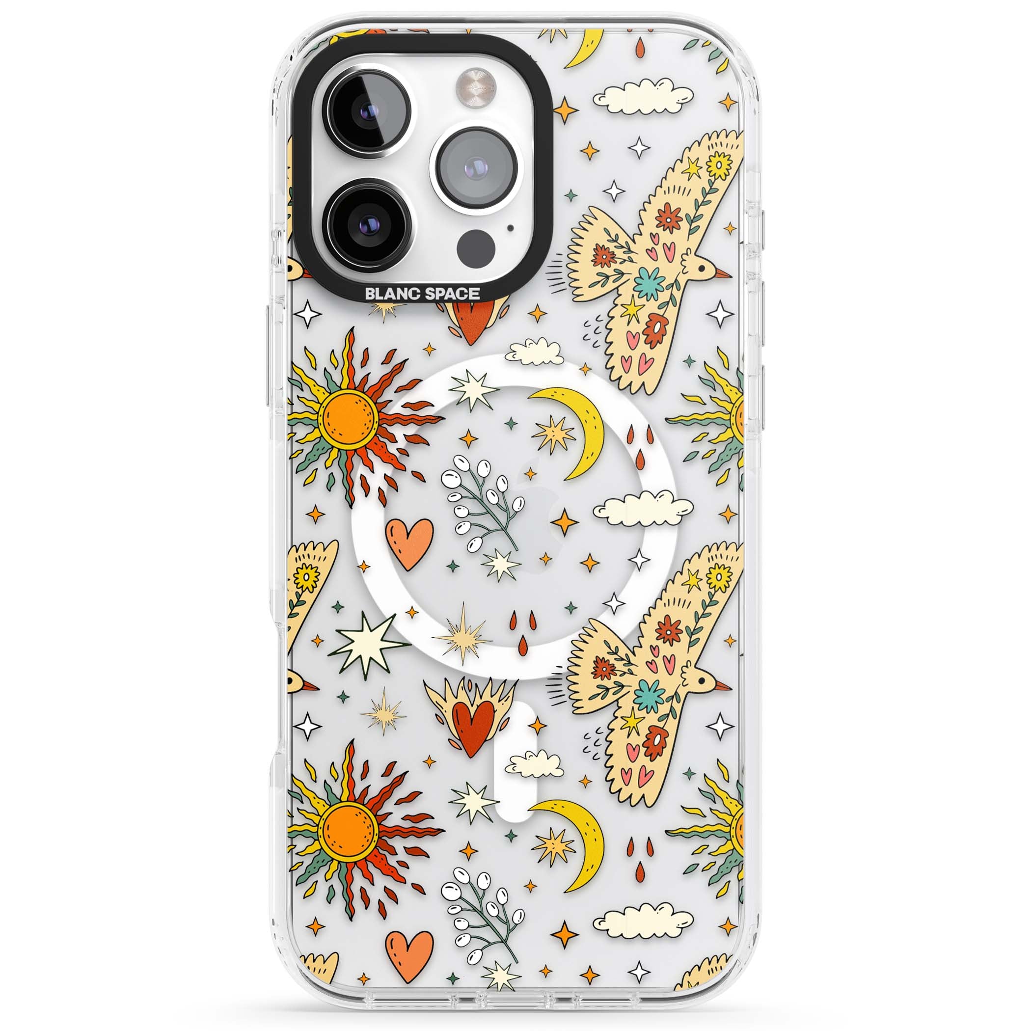 Elevate Your Phone'S Style With This Boho Celestial Sun & Eye Phone Case, Featuring A Mystical Blend Of Suns, All-Seeing Eyes, Butterflies, Stars, And
