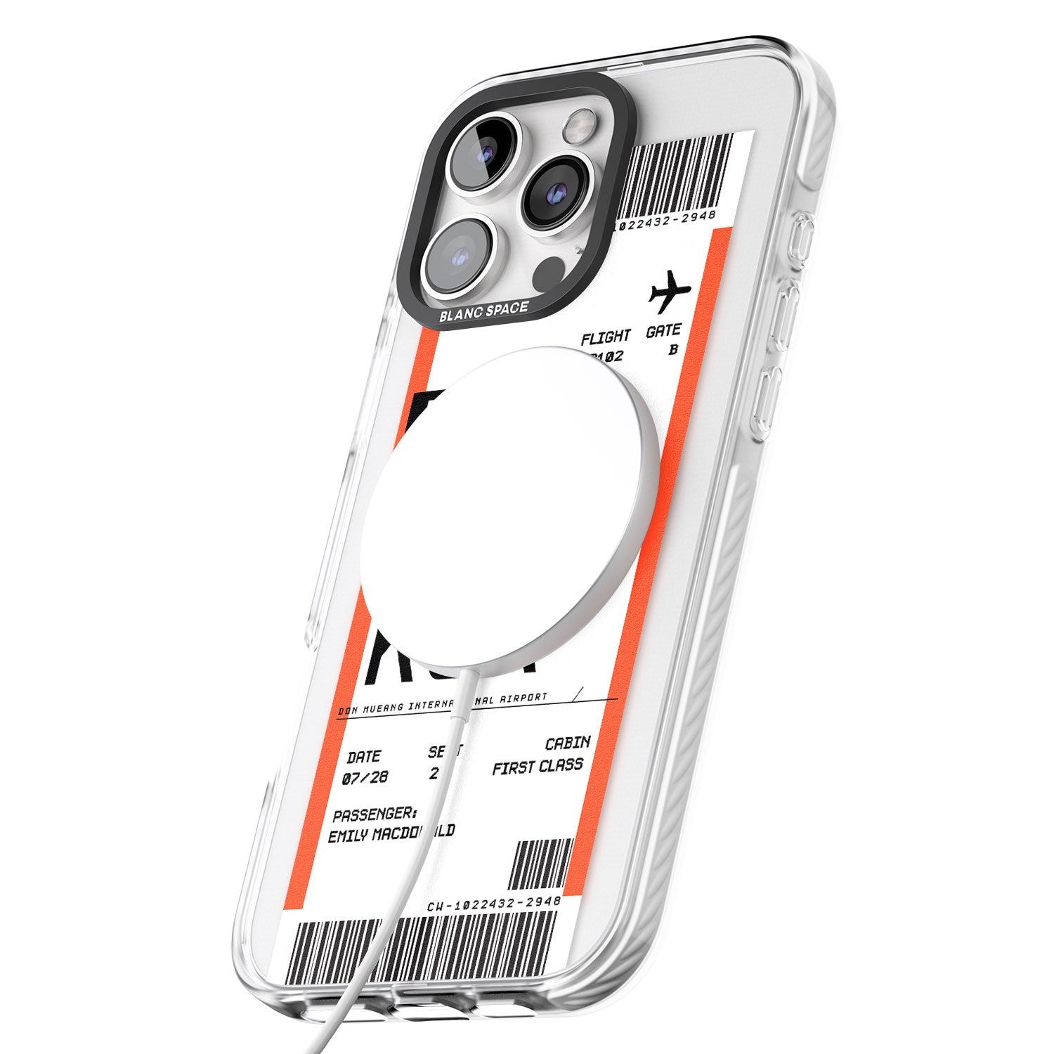 iPhone 16 Pro Max Personalised Bangkok Boarding Pass Black Impact Phone Case