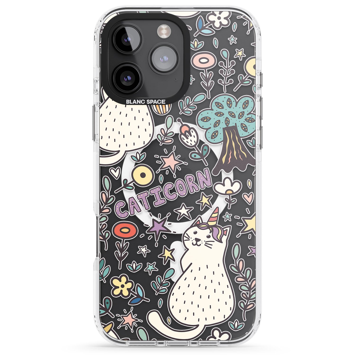 iPhone 16 Pro Max Caticorn pattern Black Impact Phone Case