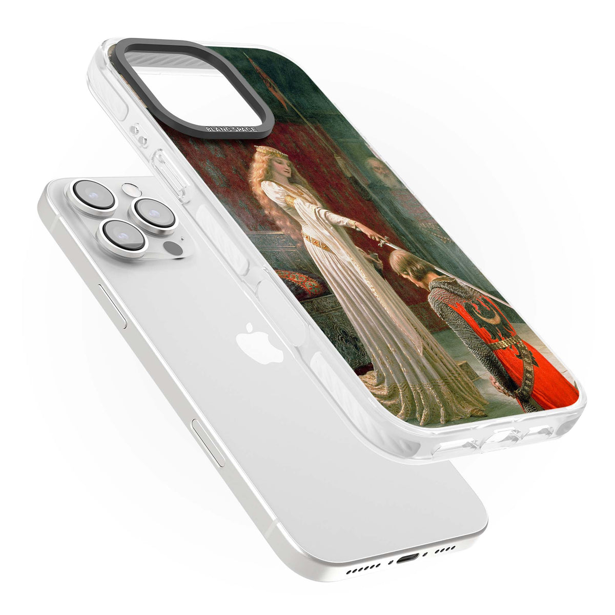 The Accolade renaissance art iPhone case featuring Edmund Blair Leighton's painting of a queen knighting a kneeling knight | Impact Magsafe case for iPhone 16 Pro, iPhone 16 Pro Max