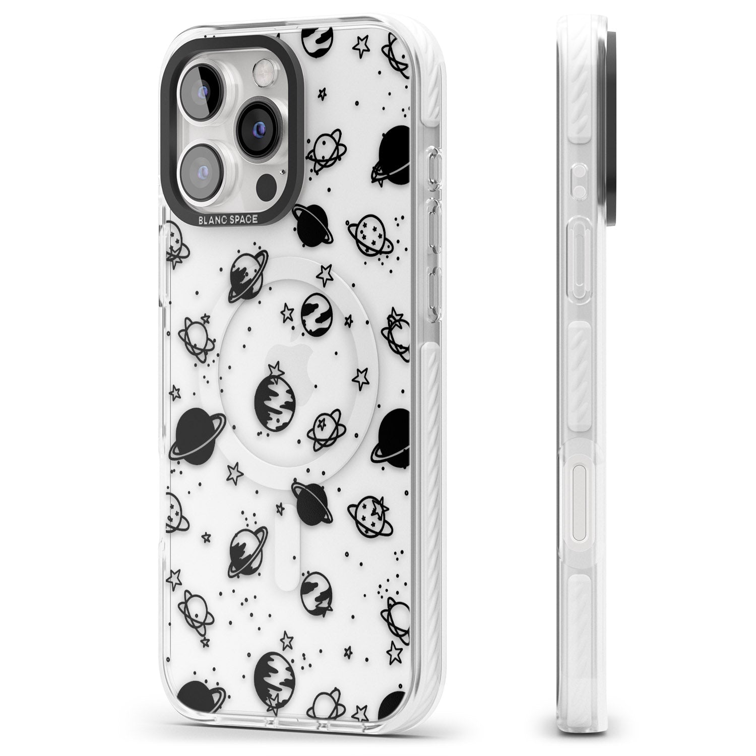 iPhone 16 Pro Max Planets Black Impact Phone Case