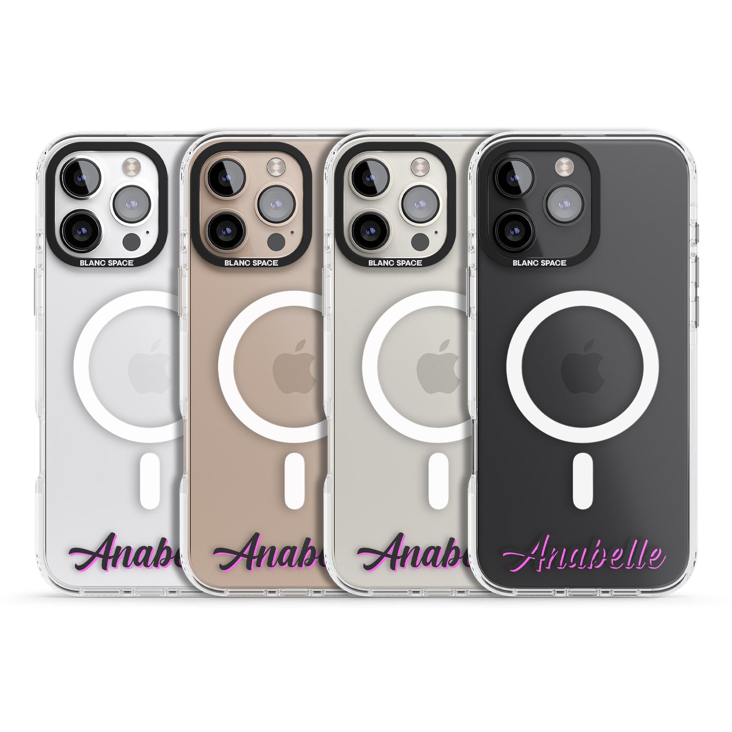 iPhone 16 Pro Max Personalised Clear Text 2B Black Impact Phone Case