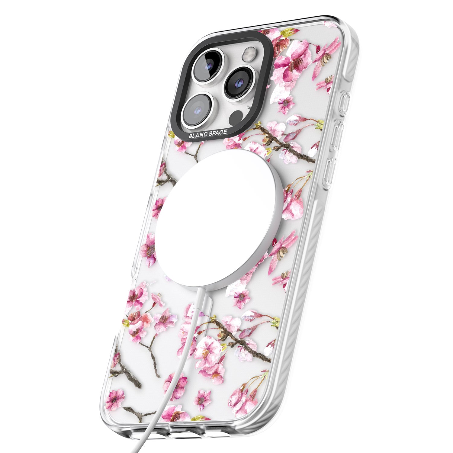 iPhone 16 Pro Max Sakura Watercolour Black Impact Phone Case