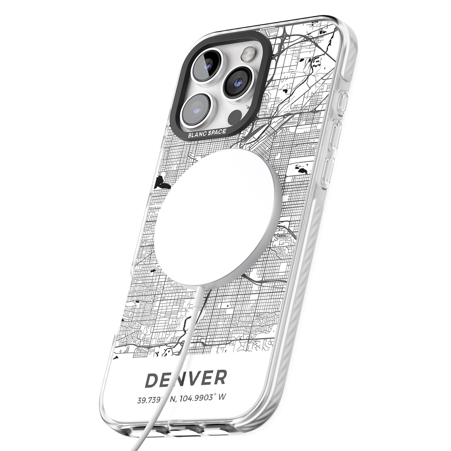 iPhone 16 Pro Max Map of Denver, Colorado Black Impact Phone Case