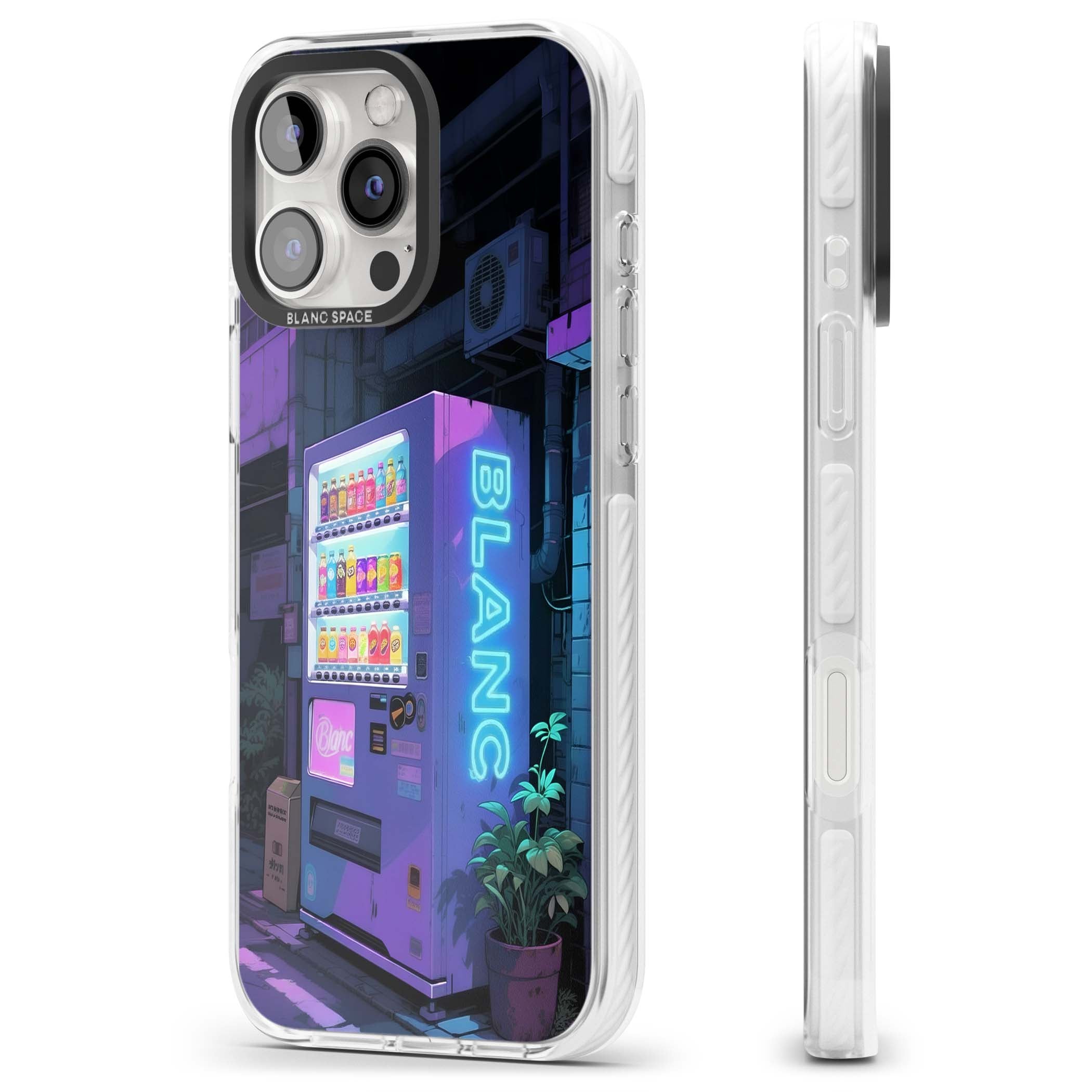 Shibuya Glow Japanese iPhone case featuring a glowing Tokyo vending machine, neon signage, and moody purple alleyway | Impact Magsafe case for iPhone 16 Pro, iPhone 16 Pro Max