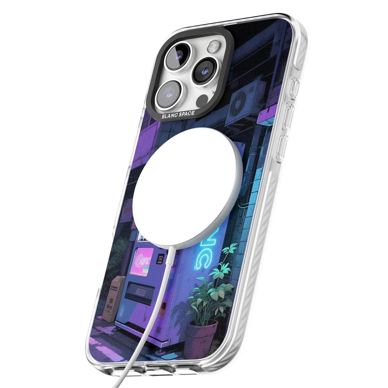 Shibuya Glow Japanese iPhone case featuring a glowing Tokyo vending machine, neon signage, and moody purple alleyway | Impact Magsafe case for iPhone 16 Pro, iPhone 16 Pro Max