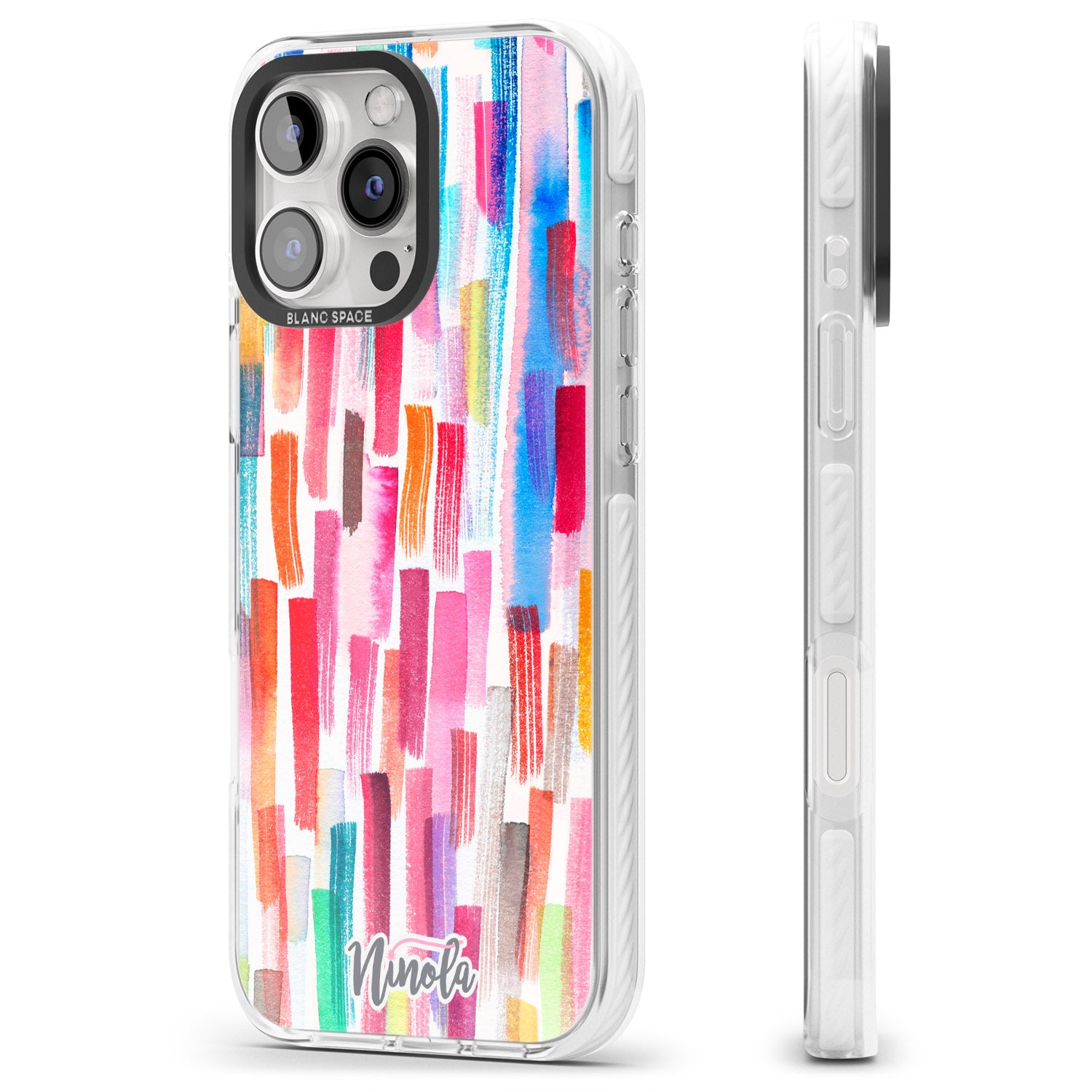 iPhone 16 Pro Max Colorful Brushstrokes Black Impact Phone Case