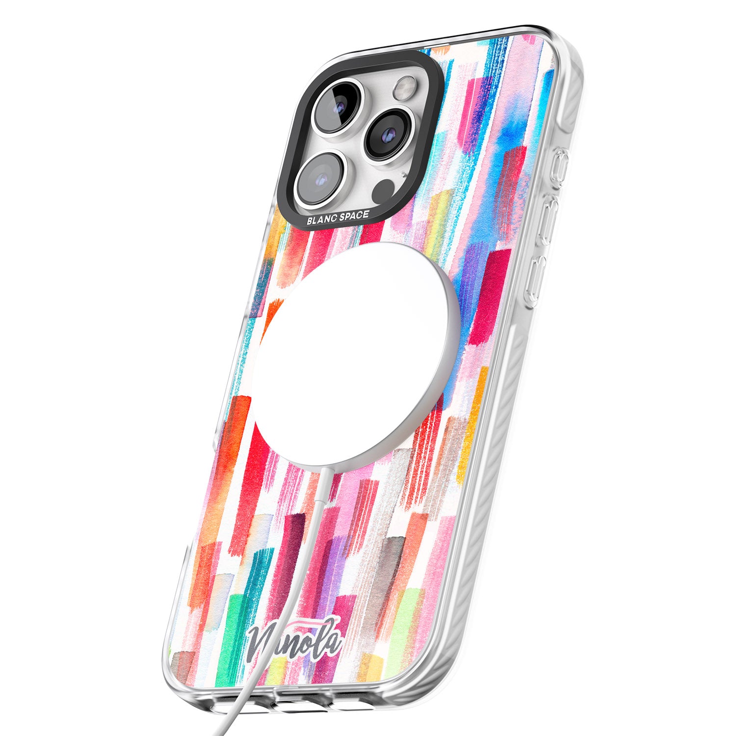 iPhone 16 Pro Max Colorful Brushstrokes Black Impact Phone Case