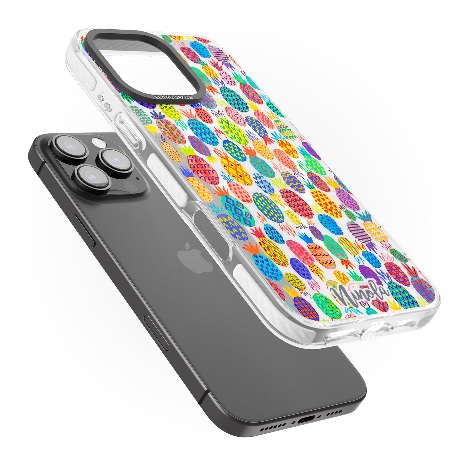 iPhone 16 Pro Max Cute Pineapples Black Impact Phone Case