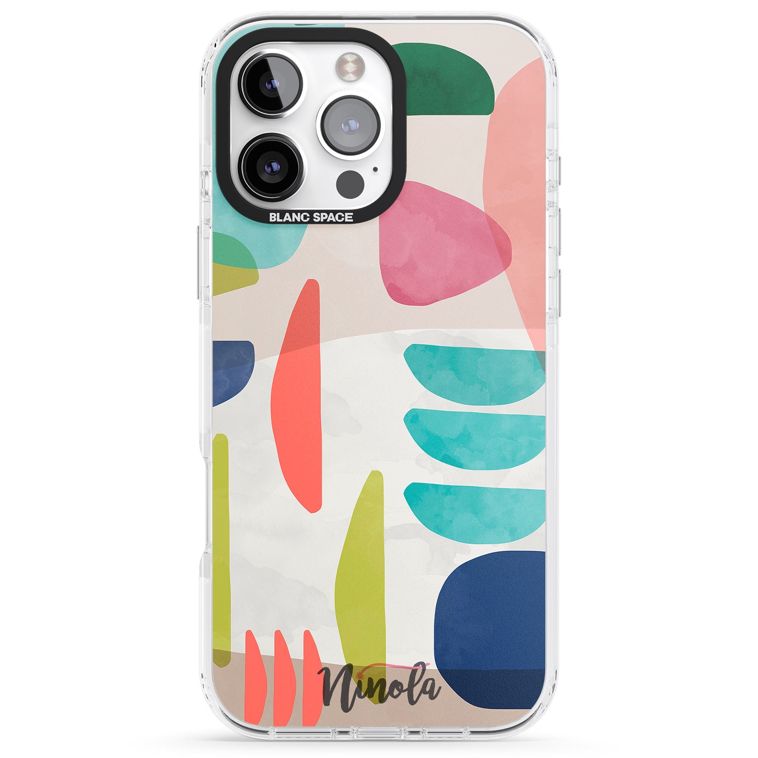 iPhone 16 Pro Max Organic Bold Shapes Black Impact Phone Case