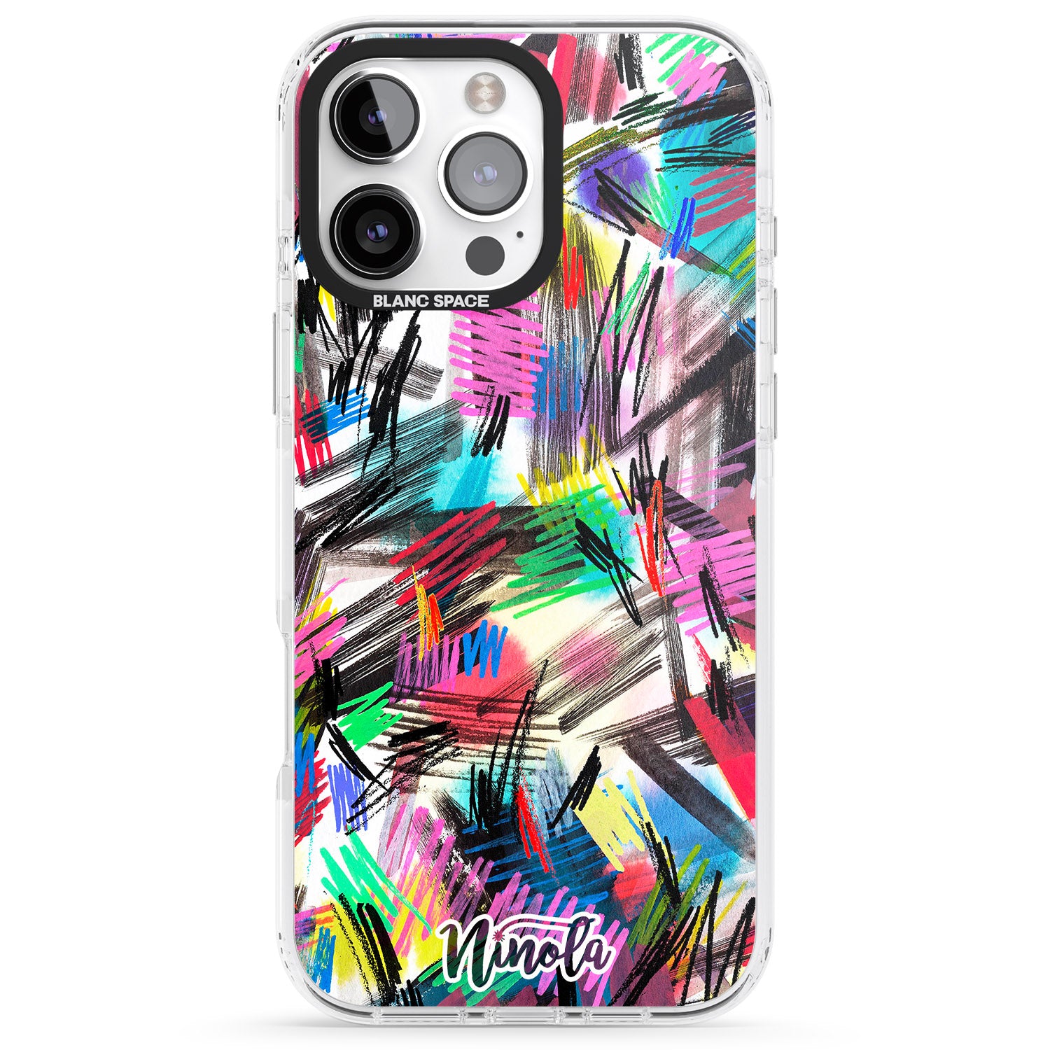 iPhone 16 Pro Max Wild Strokes Black Impact Phone Case