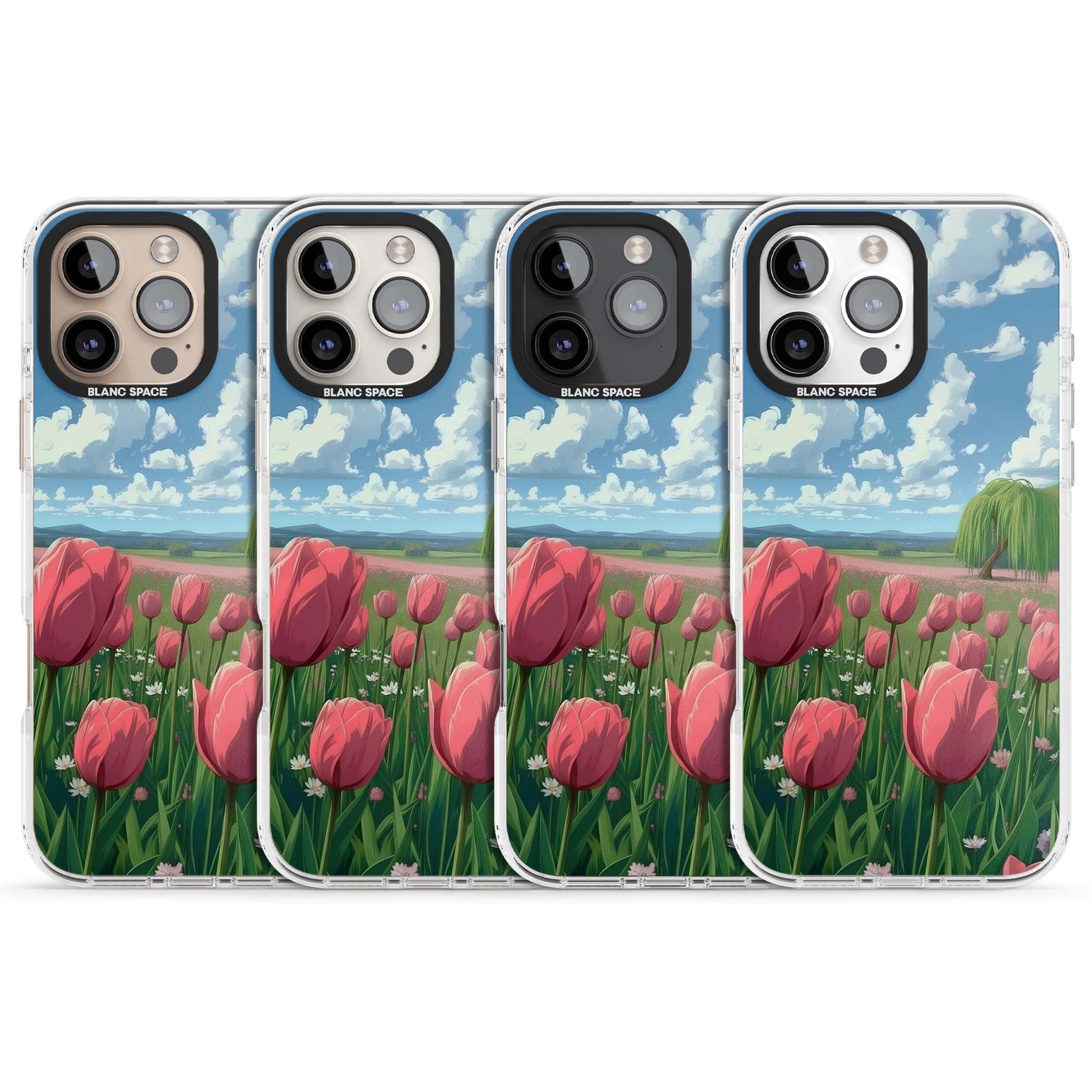 Willow By The Pink Tulips floral iPhone case | Impact Magsafe case for iPhone 16 Pro, iPhone 16 Pro Max