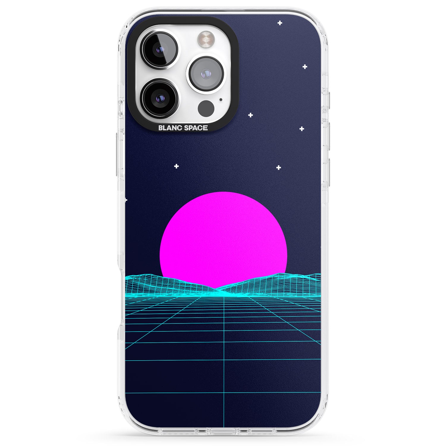 iPhone 16 Pro Max Miami Sunset Vaporwave Black Impact Phone Case