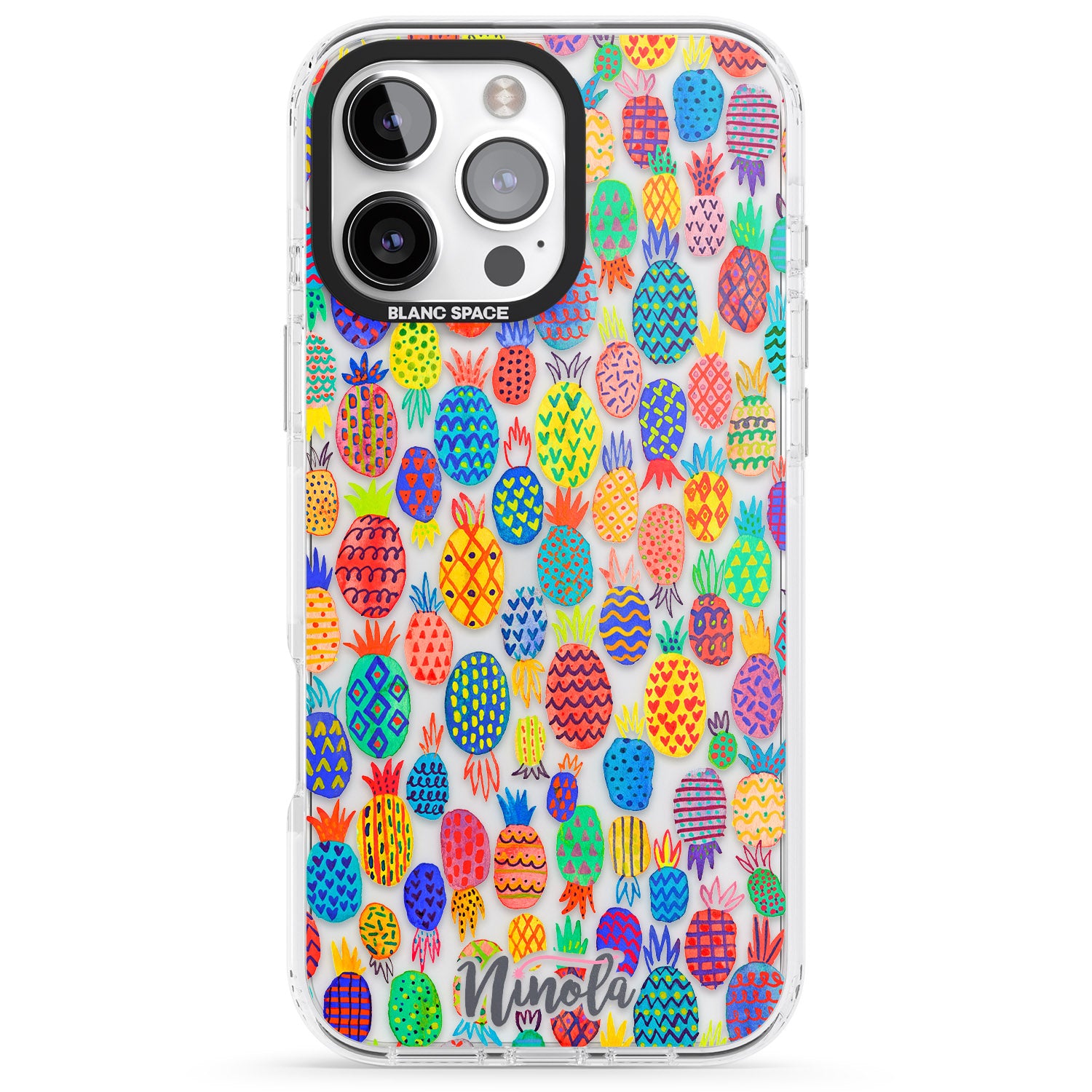 iPhone 16 Pro Max Cute Pineapples Black Impact Phone Case