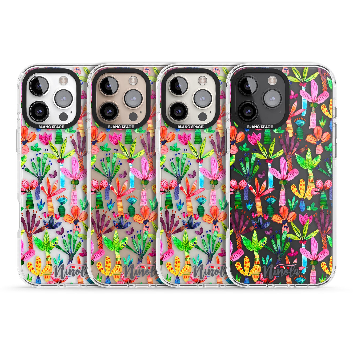 iPhone 16 Pro Max Palms Garden Black Impact Phone Case
