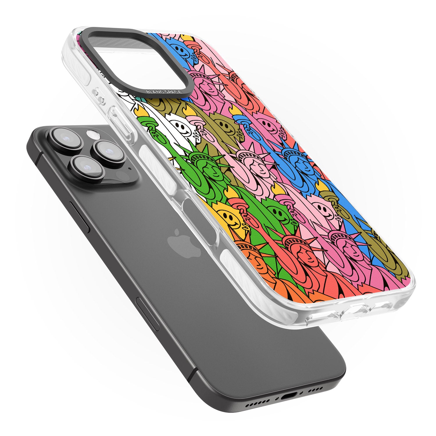 iPhone 16 Pro Max Multicolour Liberty Pattern Black Impact Phone Case