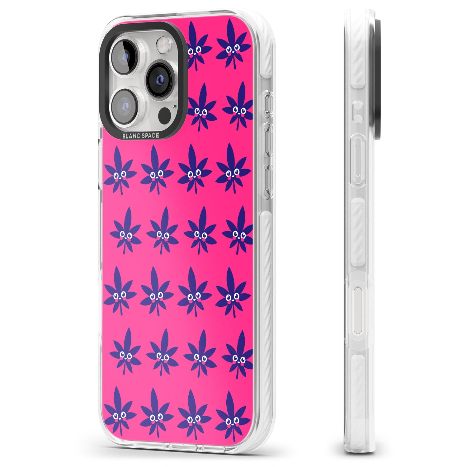 iPhone 16 Pro Max Pink Sativa Black Impact Phone Case
