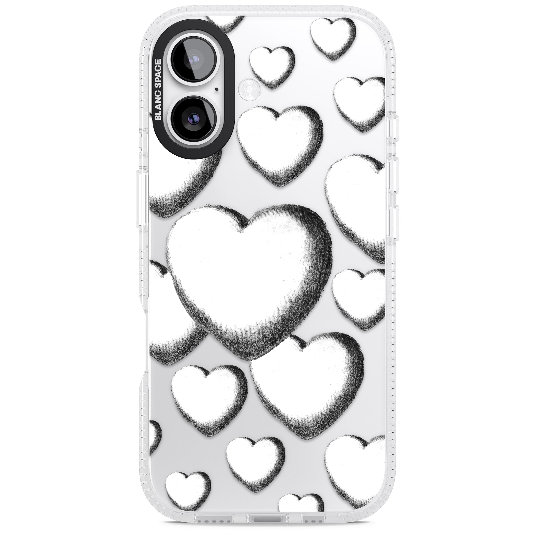 Hand Drawn Hearts iPhone 17 Impact Air Clear Phone Case