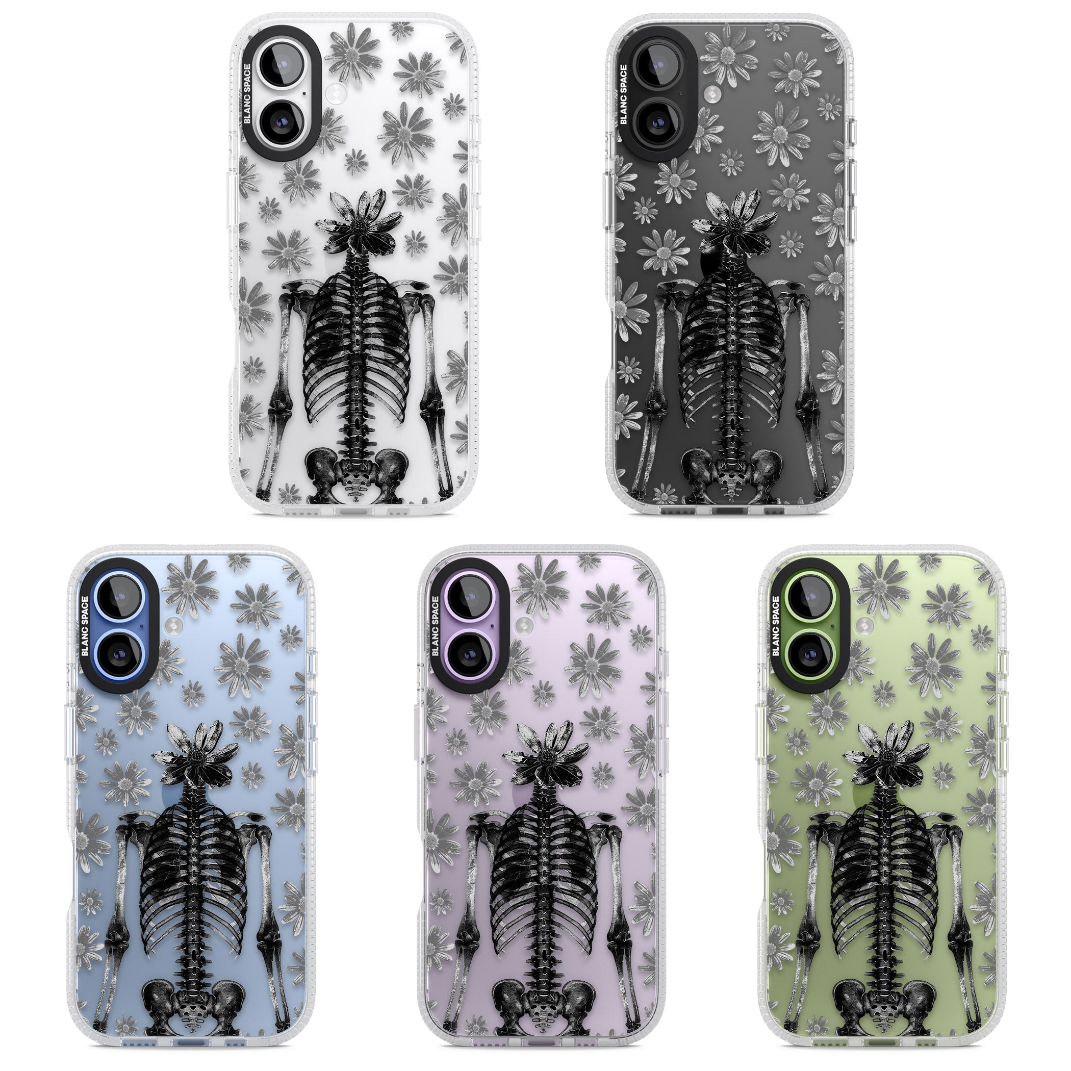 Skeleton Flower iPhone 17 Impact Air Clear Phone Case APT Impact Protection