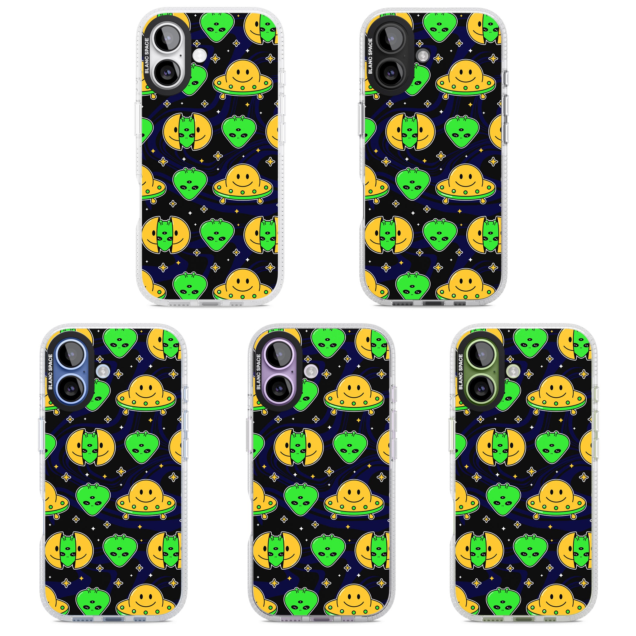 Alien Head Pattern iPhone 17 Impact Air Clear Phone Case APT Impact Protection