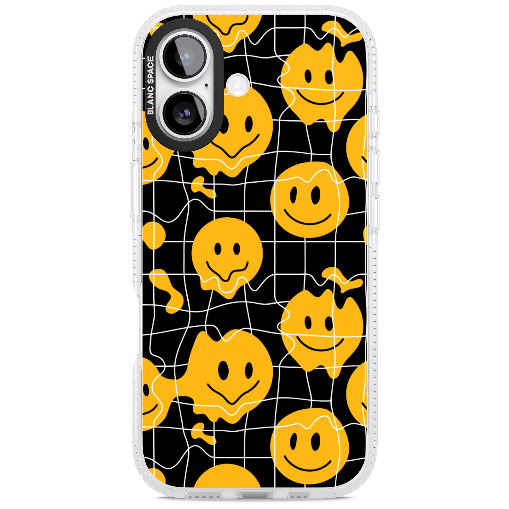 Acid Face Grid Pattern iPhone 17 Impact Air Clear Phone Case