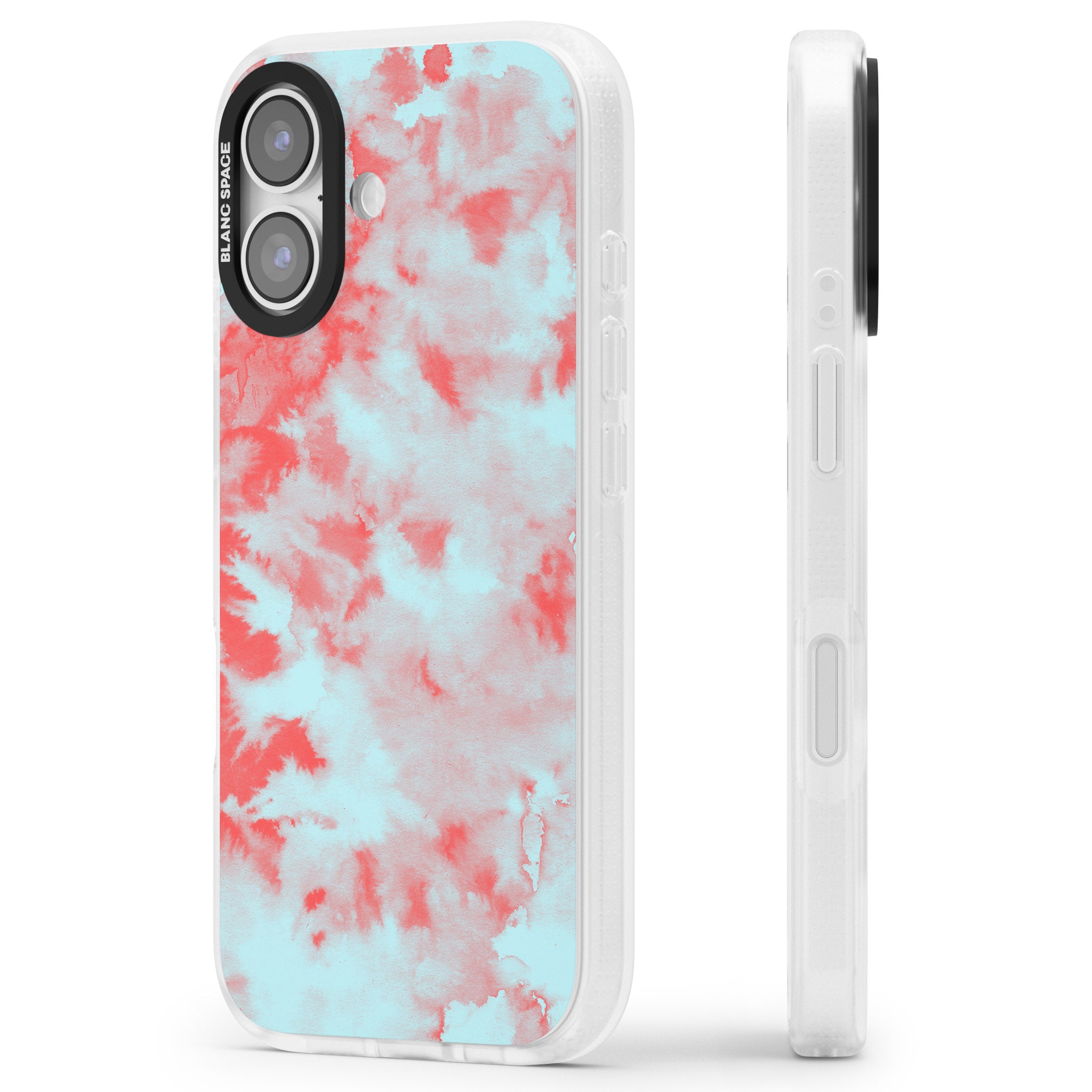 Red & Blue Acid Cloud iPhone 17 Impact Air Clear Phone Case Side Profile