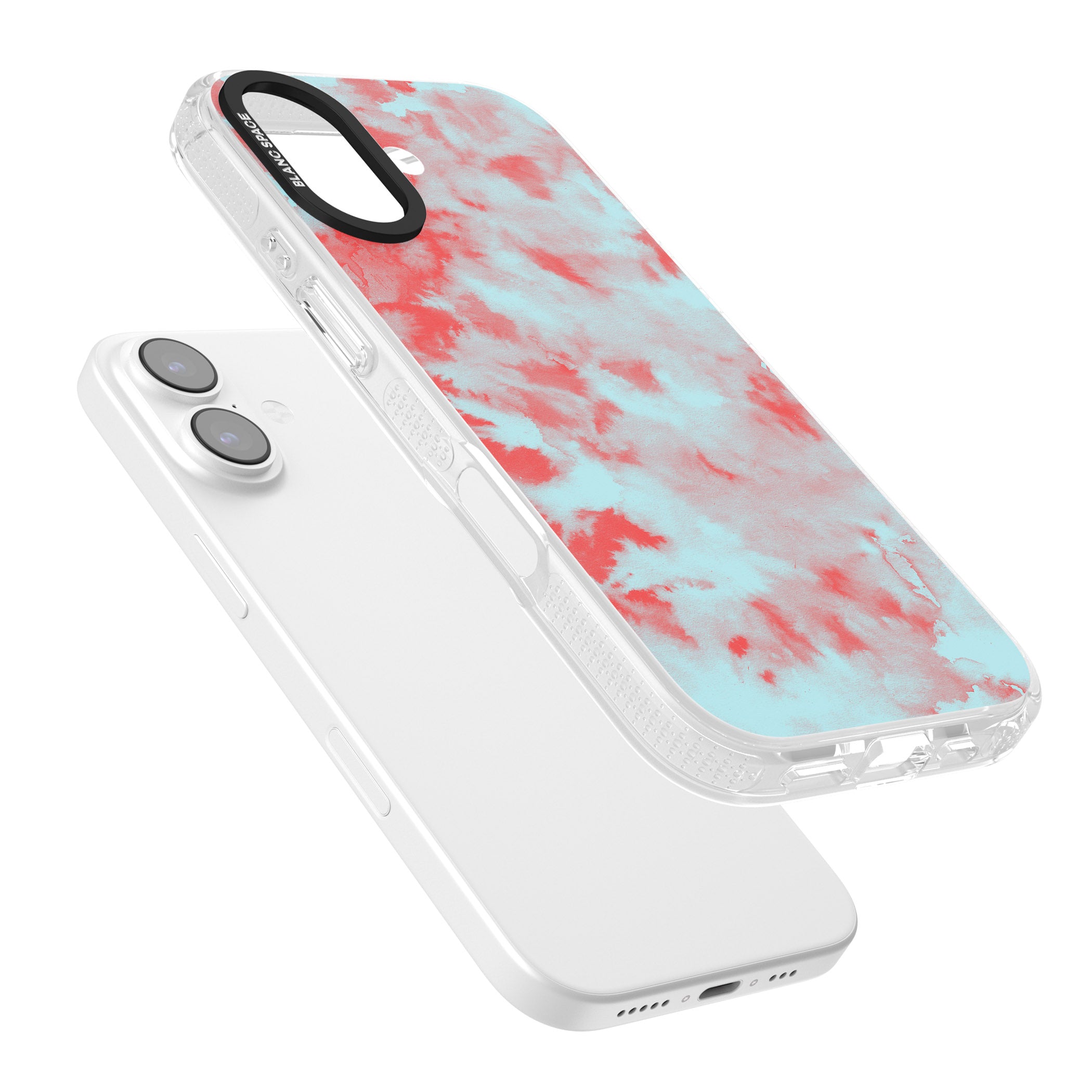 Red & Blue Acid Cloud iPhone 17 Impact Air Clear Phone Case Colours