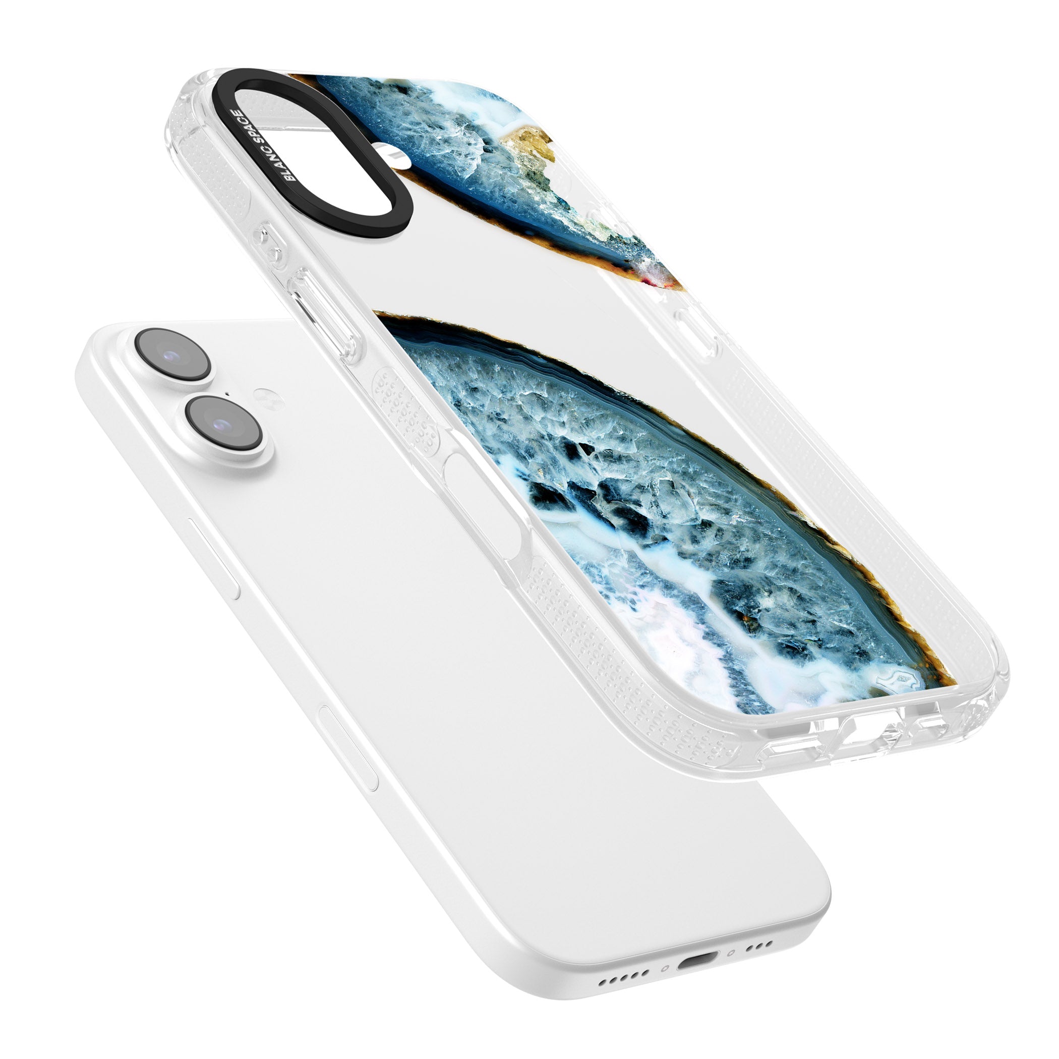 Blue Agate Slice iPhone 17 Impact Air Clear Phone Case Colours