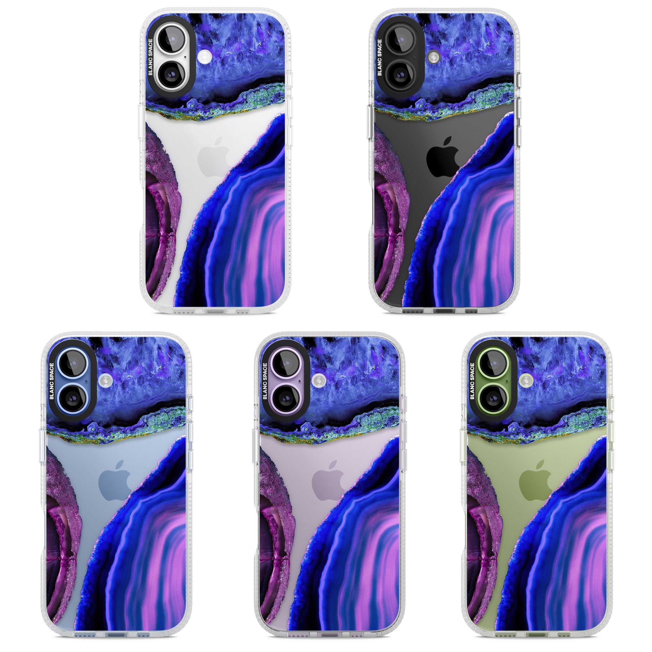 Violet Agate Slice iPhone 17 Impact Air Clear Phone Case APT Impact Protection