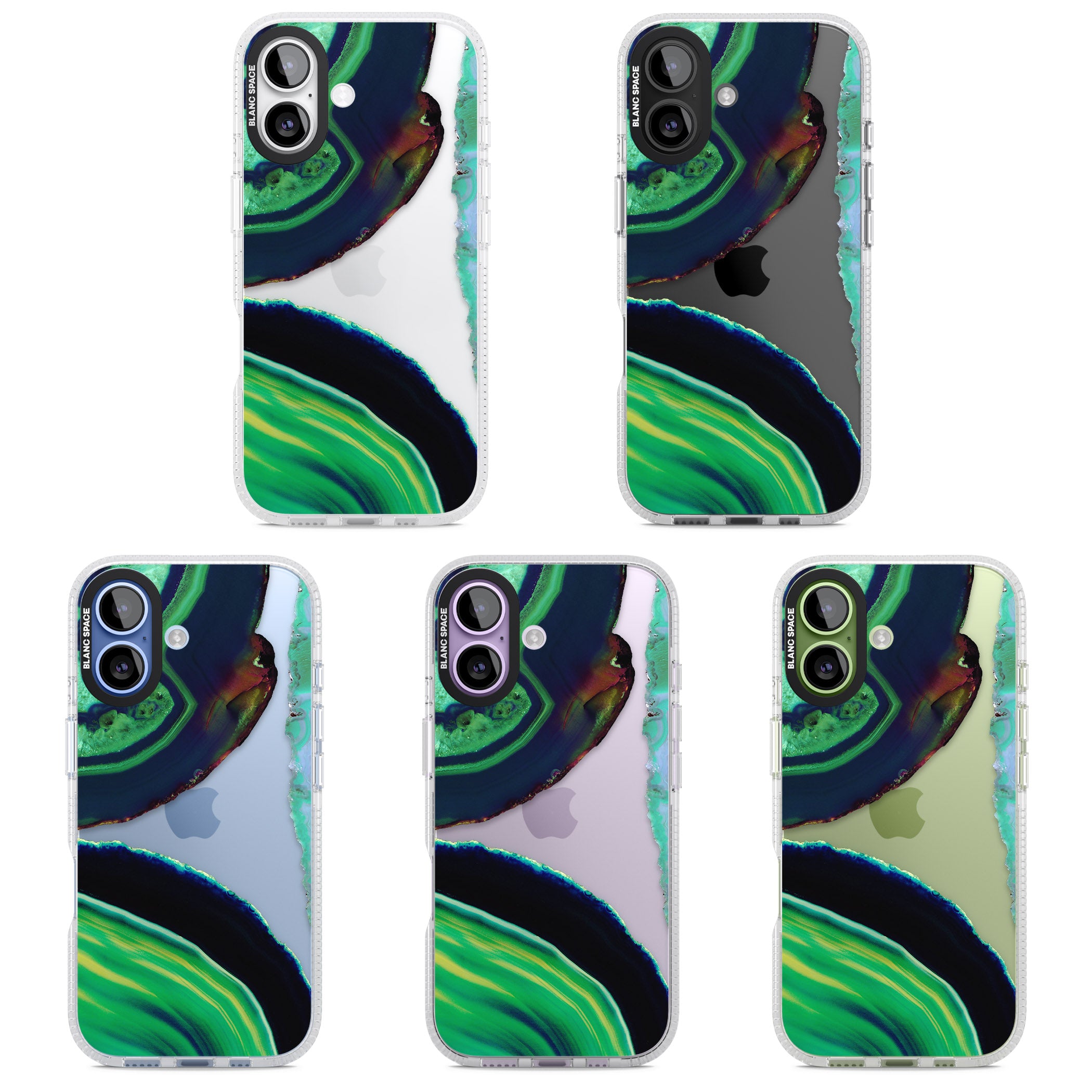 Green Geode Glow iPhone 17 Impact Air Clear Phone Case APT Impact Protection