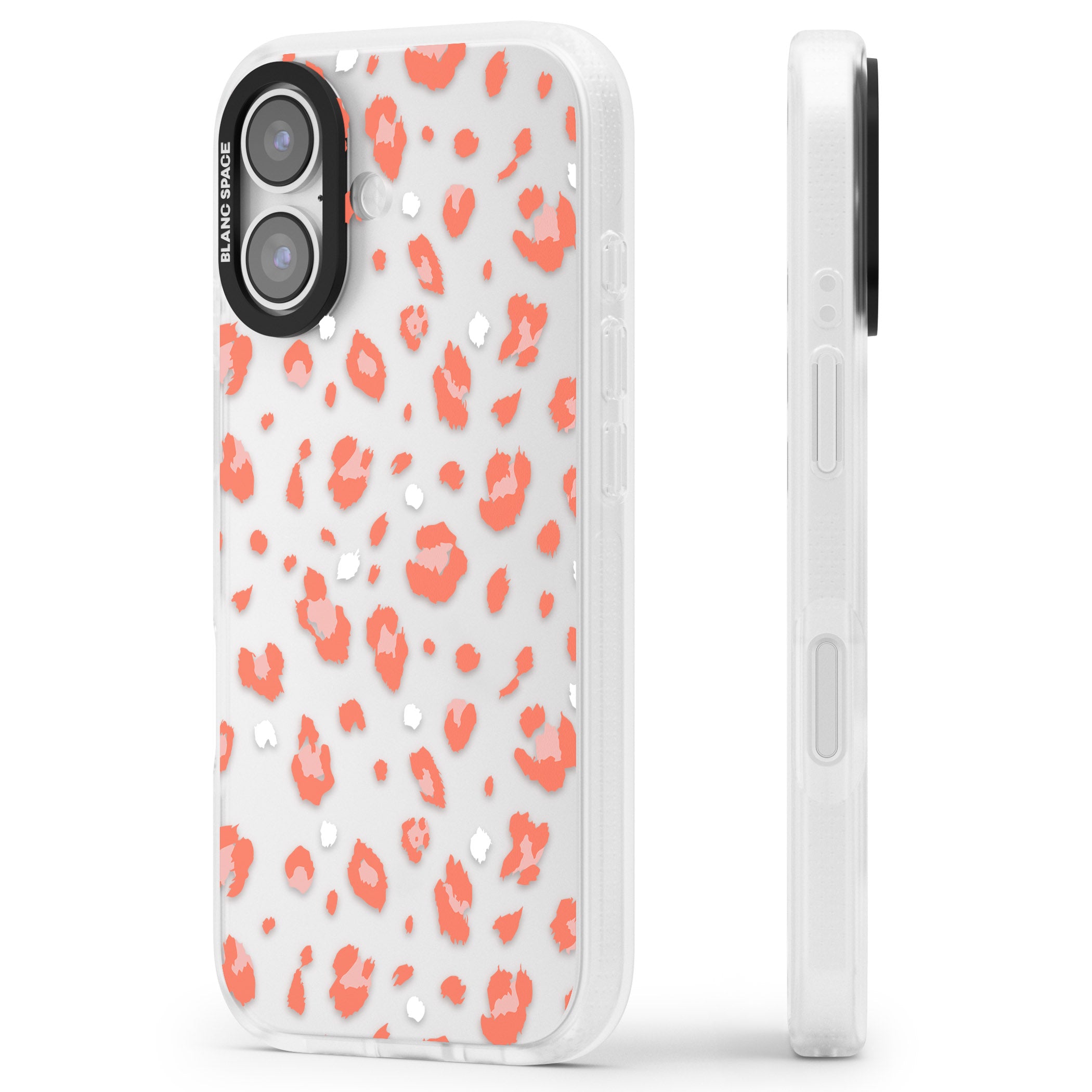 Two Colour Jaguar Transparent Animal Print iPhone 17 Impact Air Clear Phone Case Side Profile