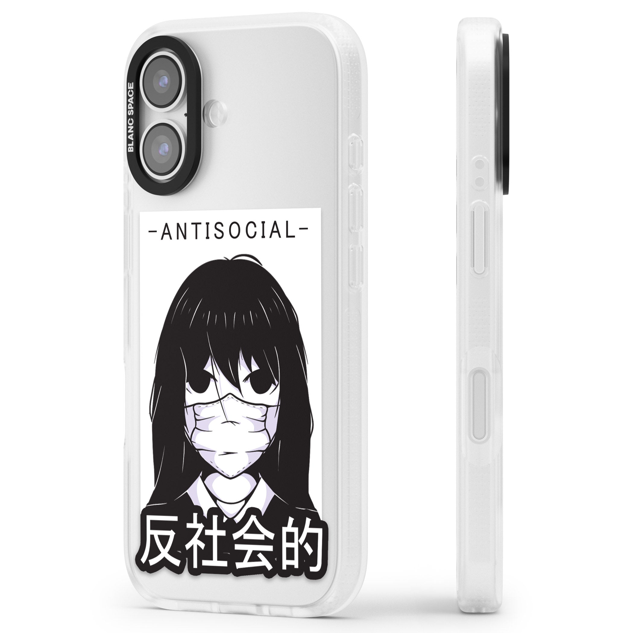 Anti Social iPhone 17 Impact Air Clear Phone Case Side Profile