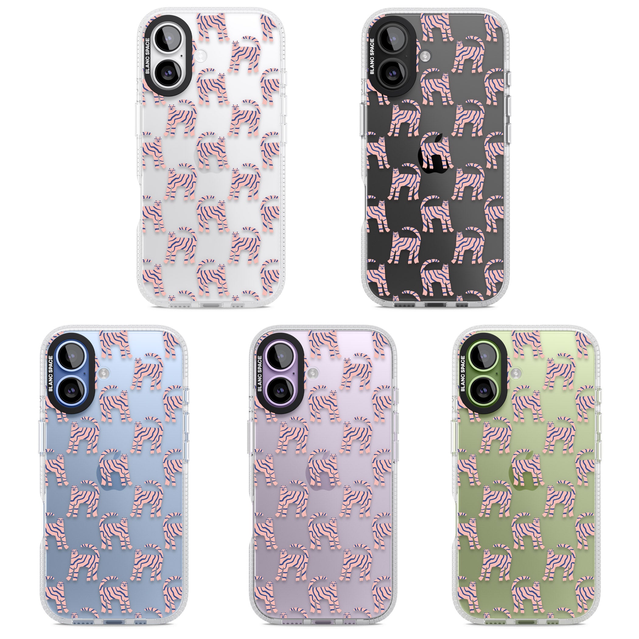 Pink And Blue Cat Pattern iPhone 17 Impact Air Clear Phone Case APT Impact Protection