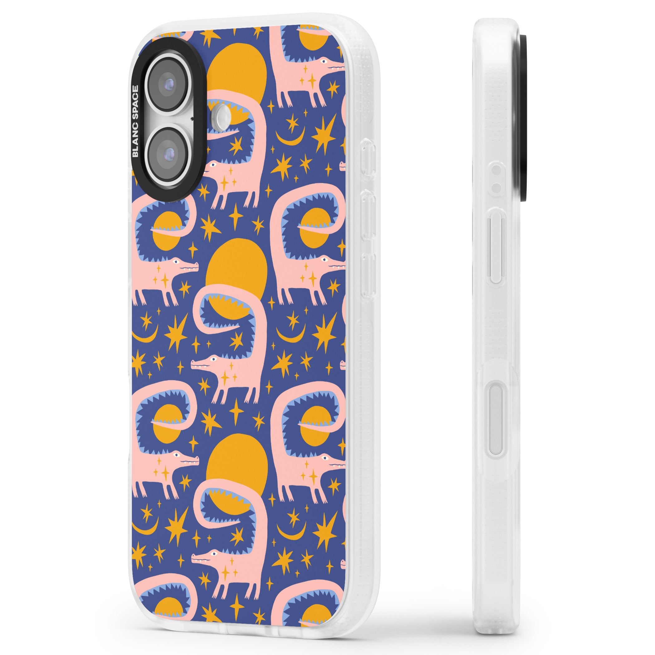 Sun Croc Pattern iPhone 17 Impact Air Clear Phone Case Side Profile