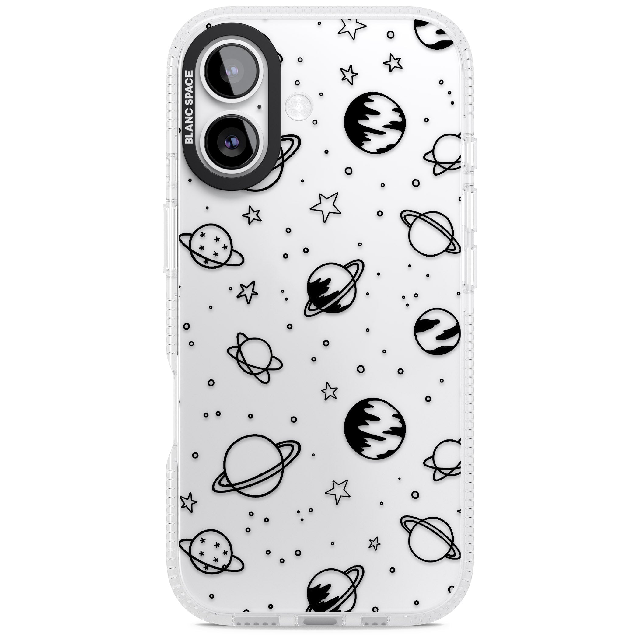 Cosmic Sketch Black Clear iPhone 17 Impact Air Clear Phone Case