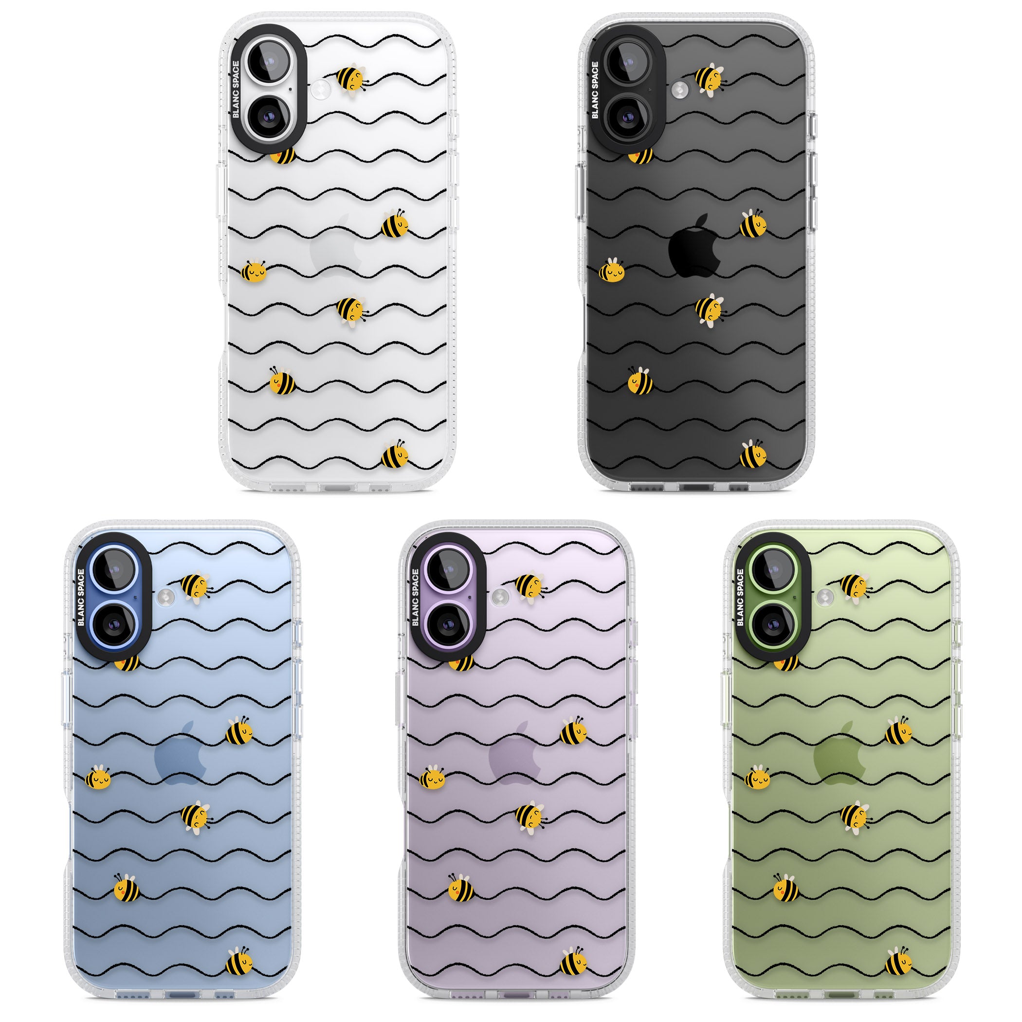 Bee Wave Pattern iPhone 17 Impact Air Clear Phone Case APT Impact Protection