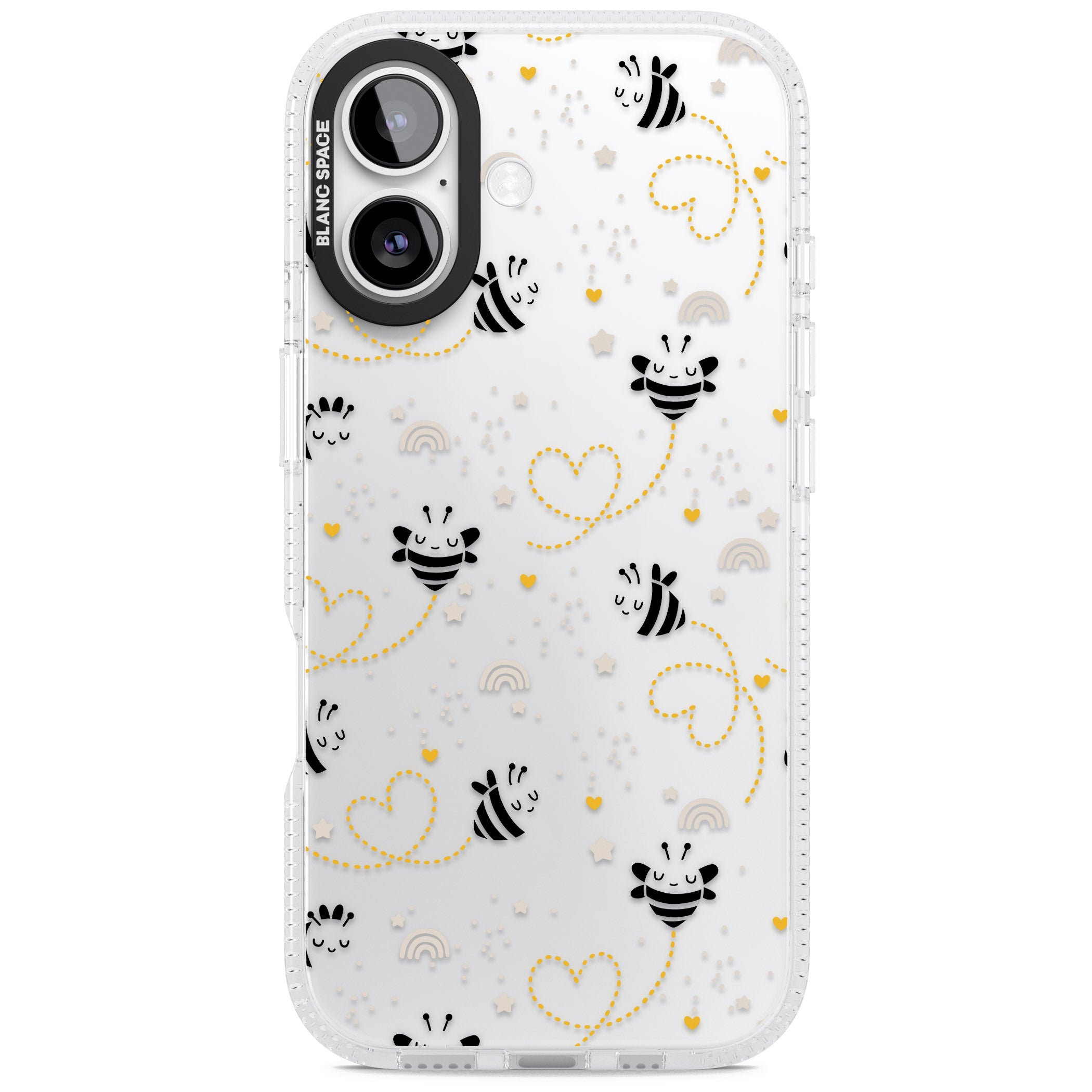 Bee Hearts Pattern iPhone 17 Impact Air Clear Phone Case